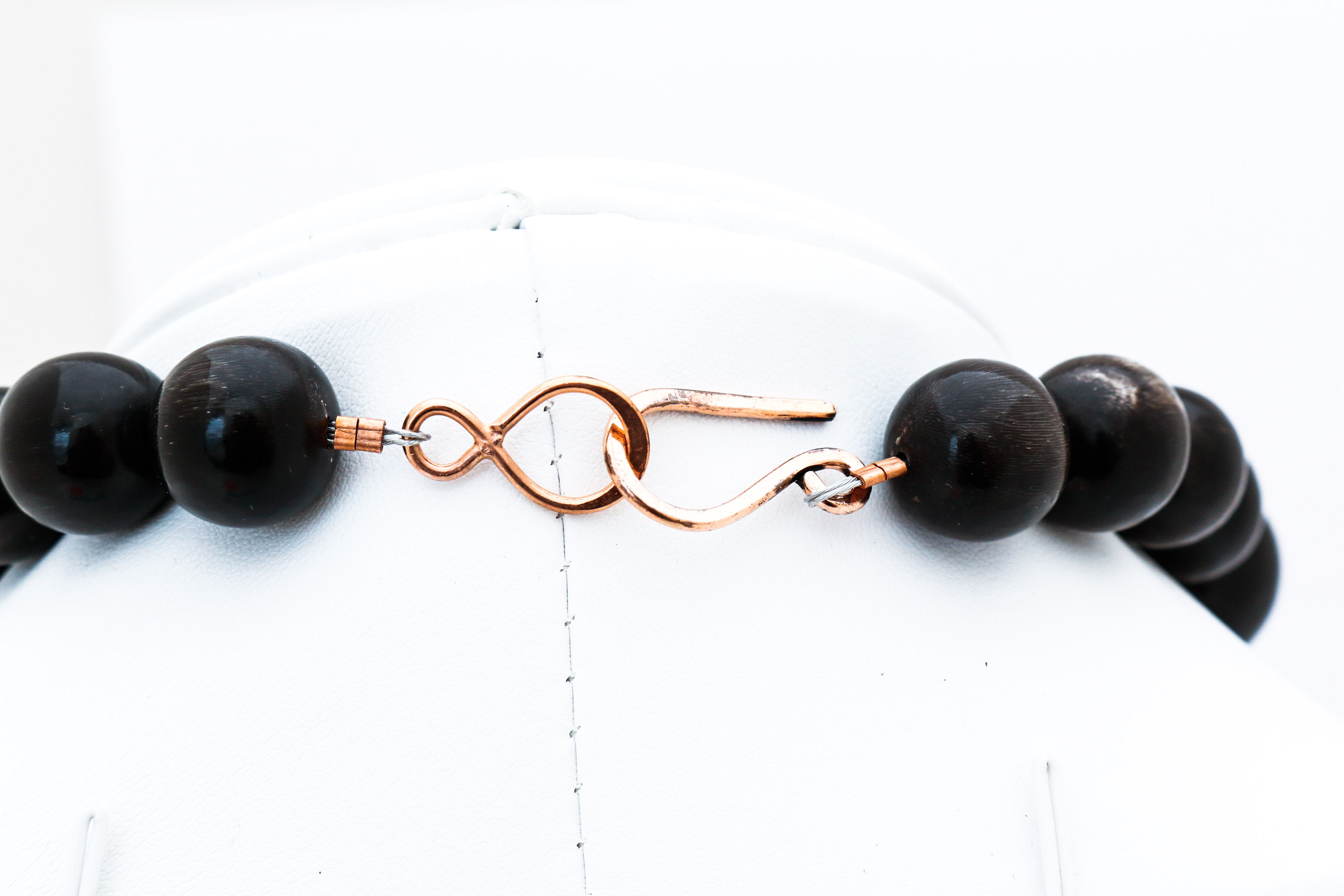 White Howlite and Wood Beaded Necklace