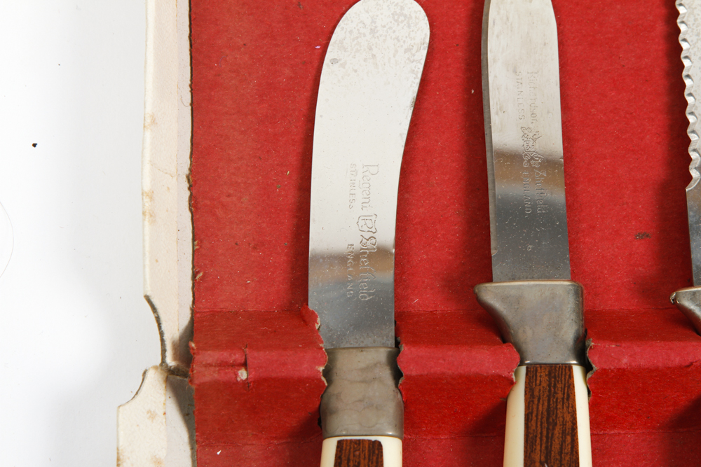 Vintage Regent Sheffield Stainless Steel Knife Set