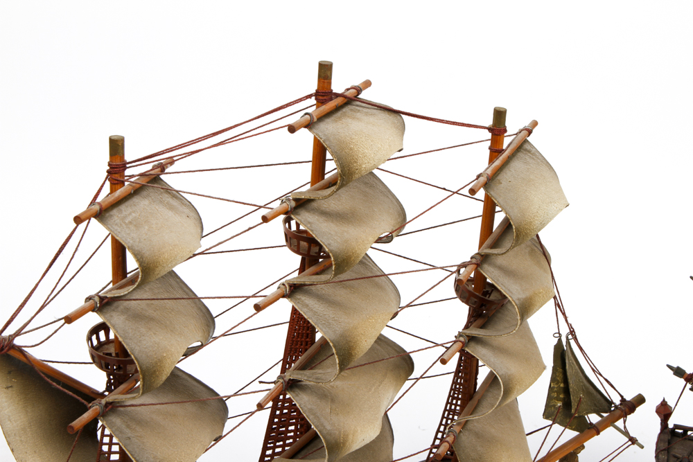 Pair of Antique Model Sailing Ships