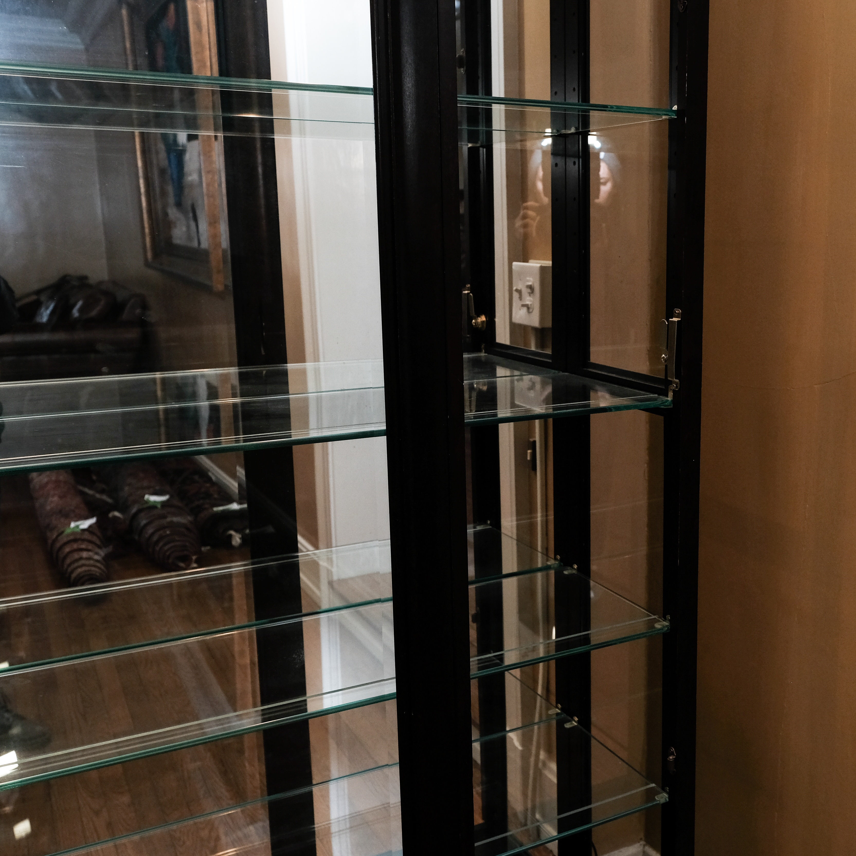 Wood and Glass Light-up Display Case