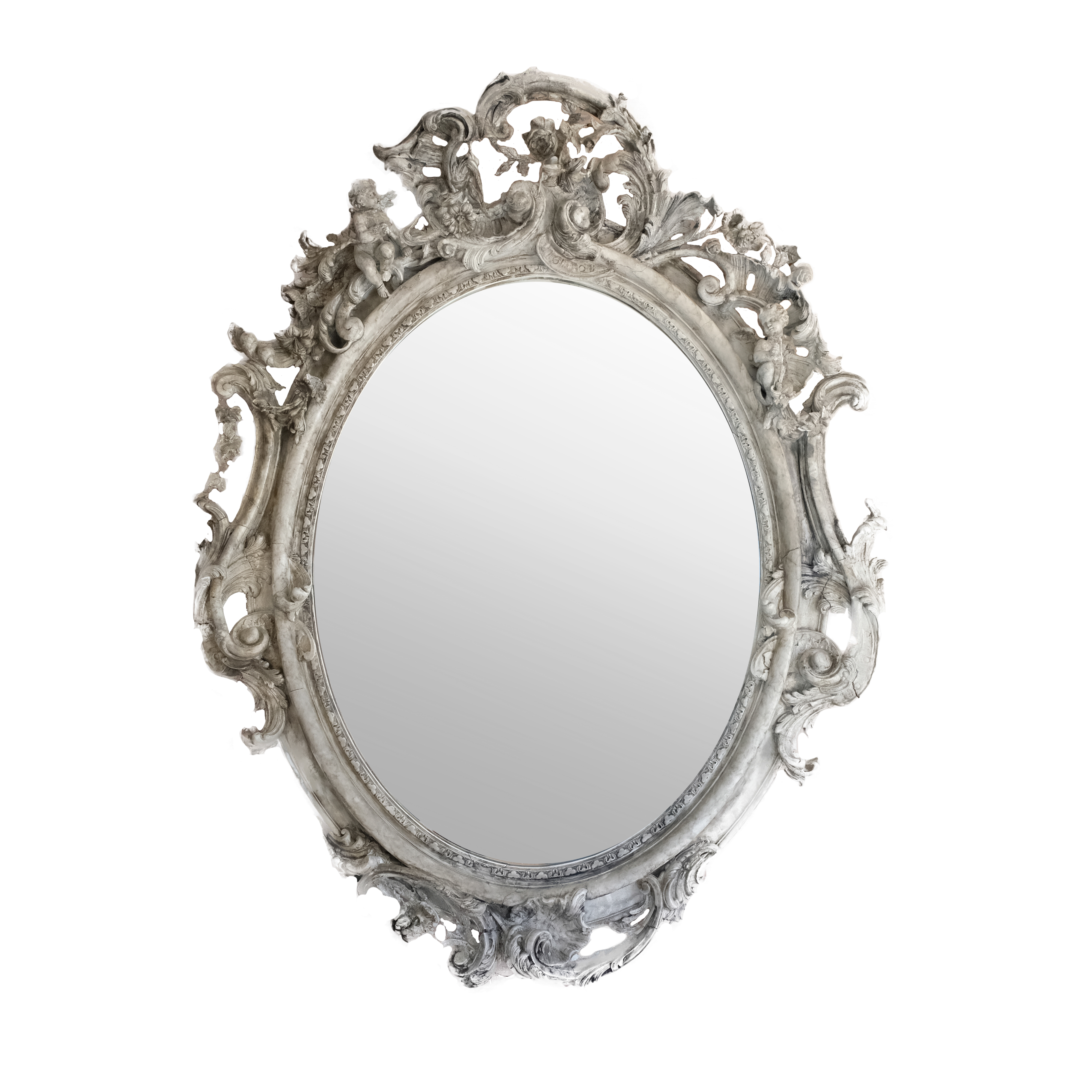 Ornate Carved Oval Mirror