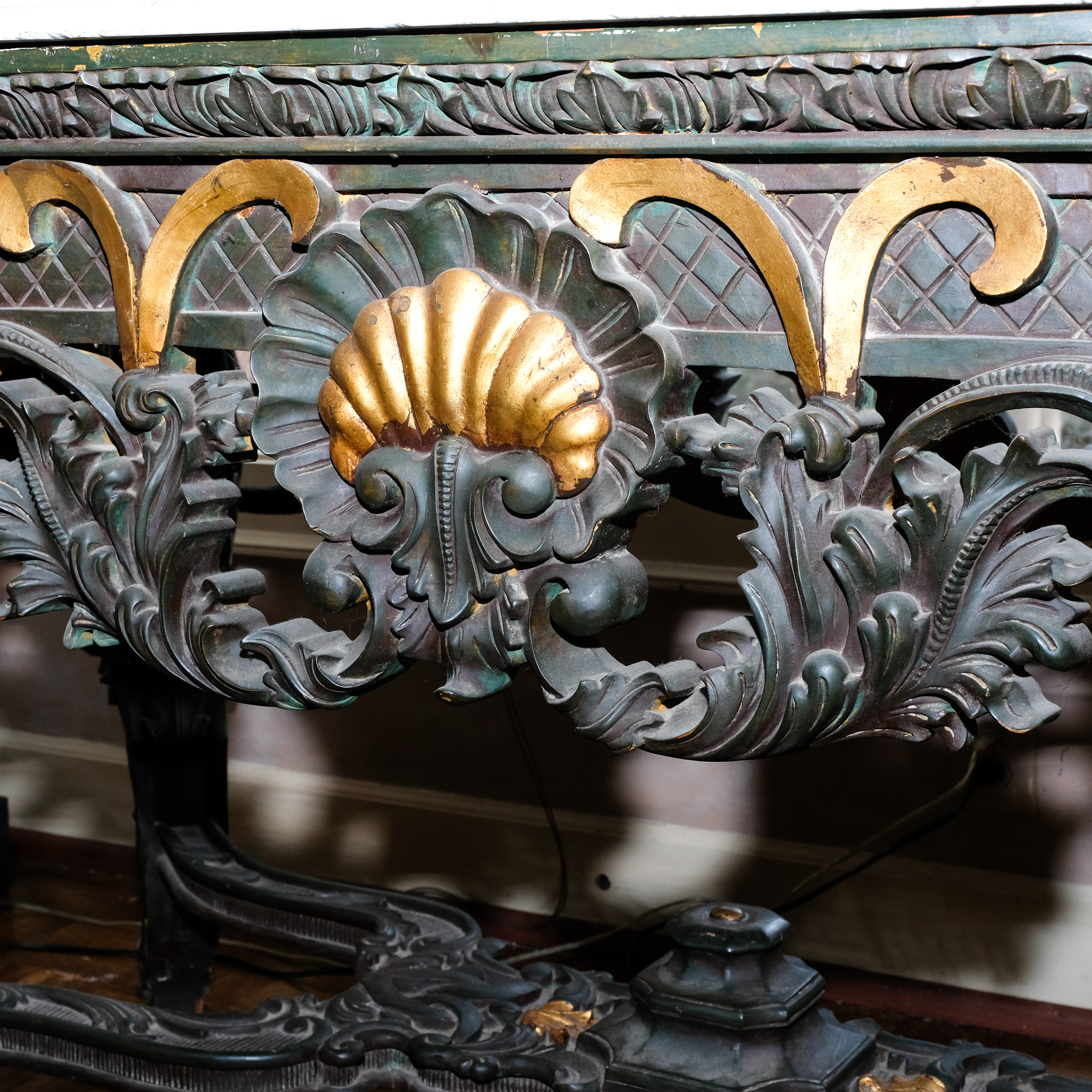 Vintage Rococo Style  Marble Top Table