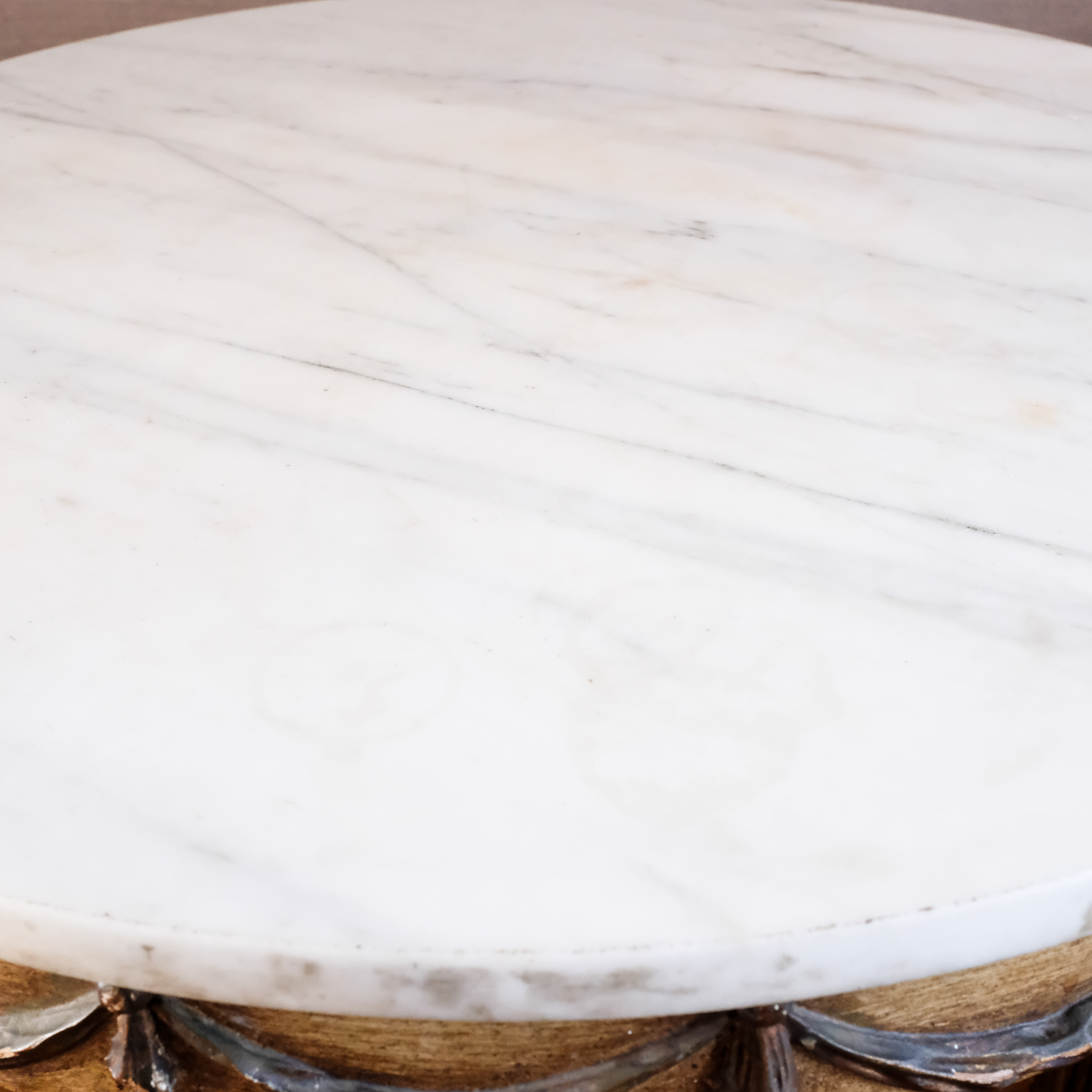 Neoclassical Style Marble Top Side Table
