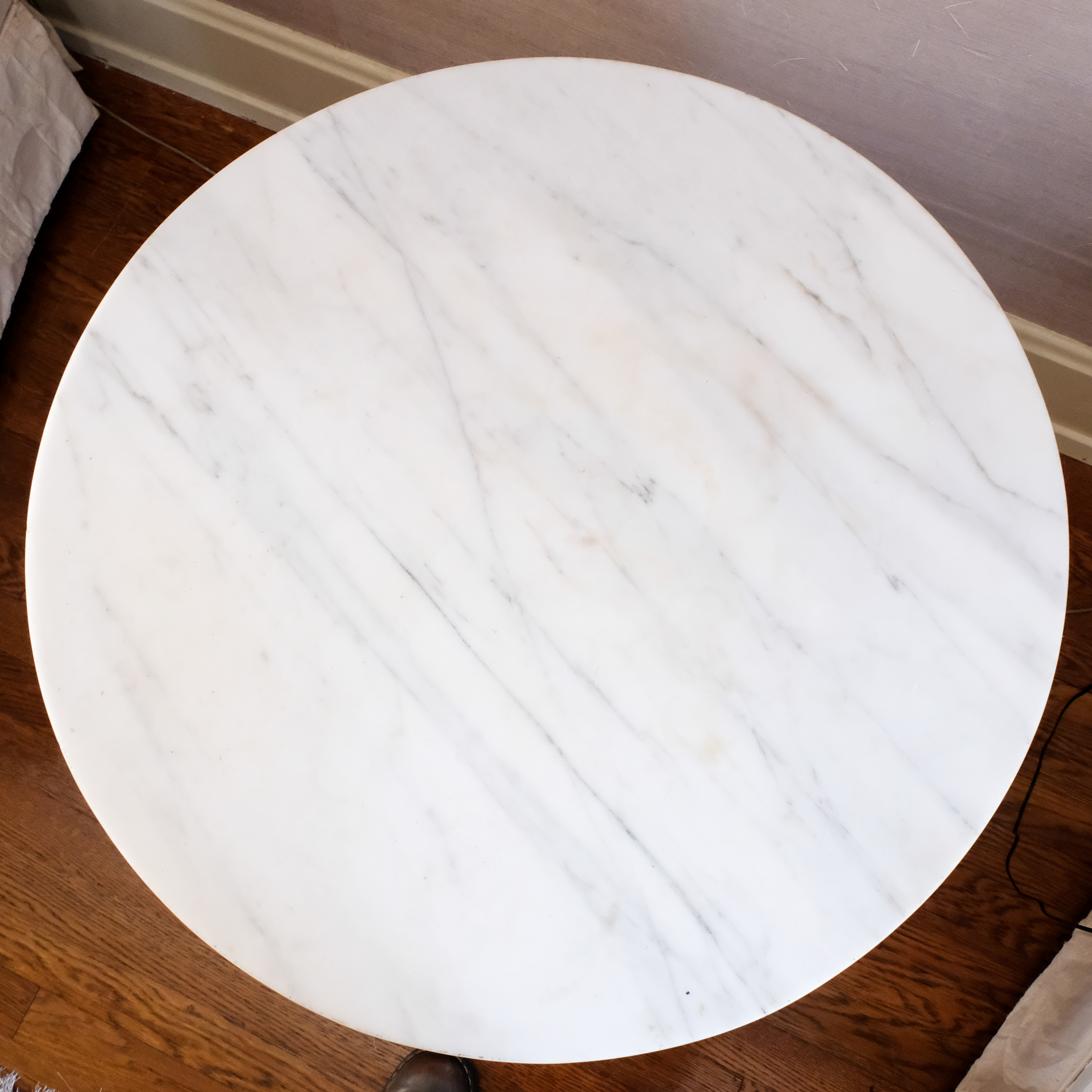 Neoclassical Style Marble Top Side Table