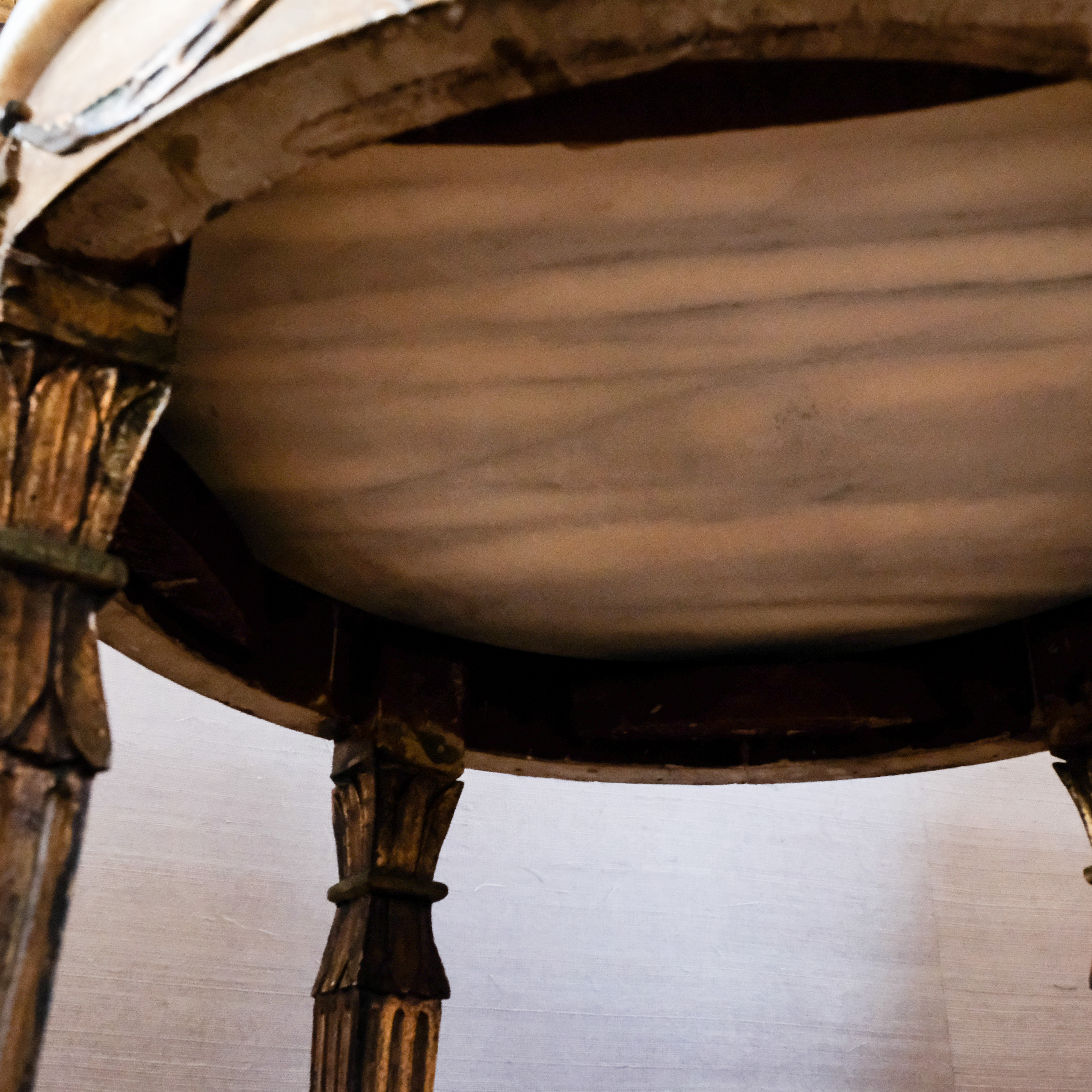 Neoclassical Style Marble Top Side Table