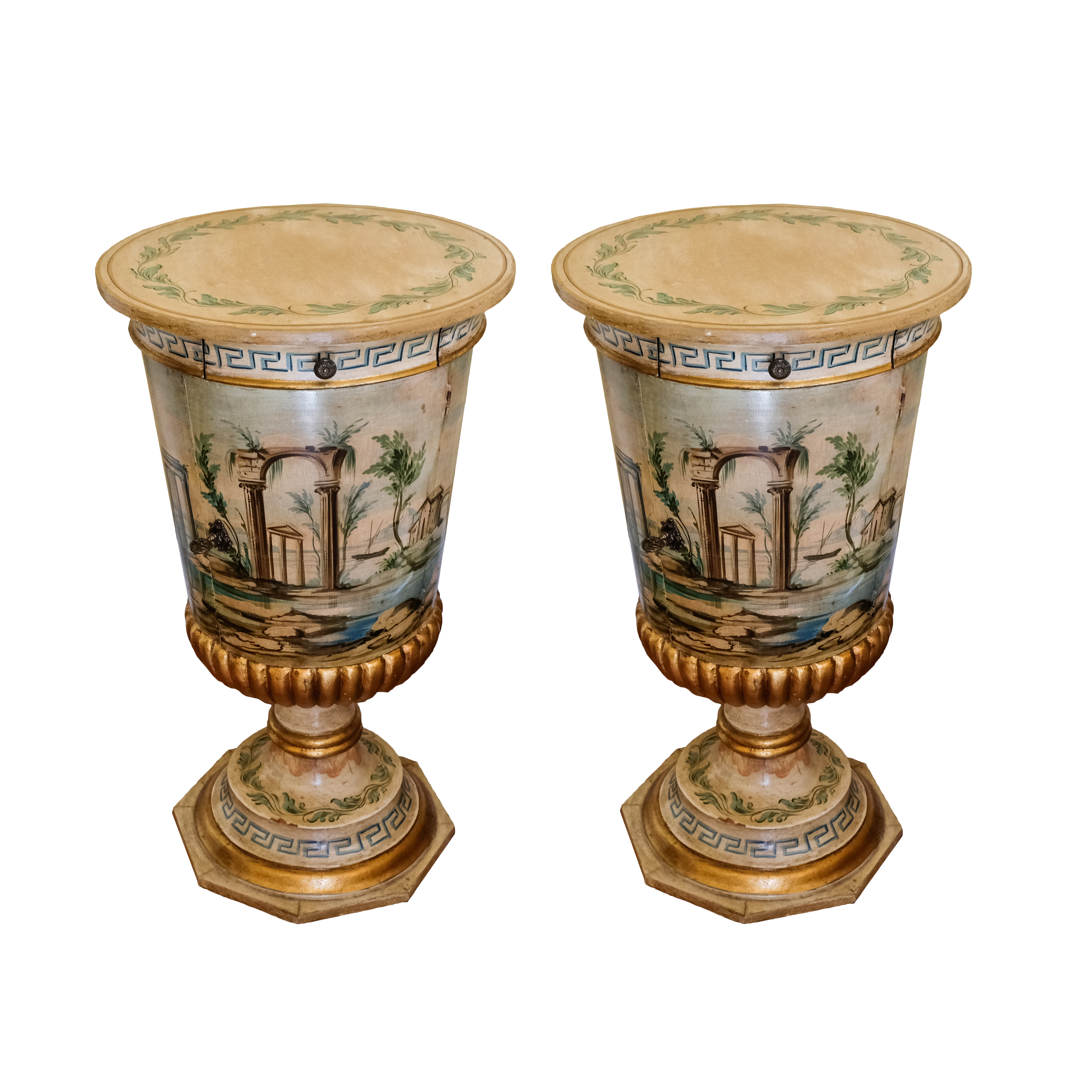 Greco-Roman Style Hand-Painted Night Stands