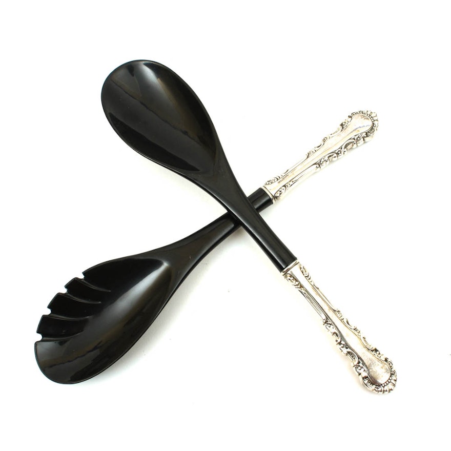 Weighted Sterling Silver Handled Salad Servers