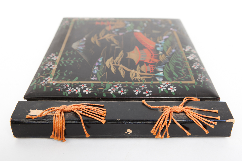 Vintage Japanese Mother-of-Pearl and Black Lacquer Photo Album