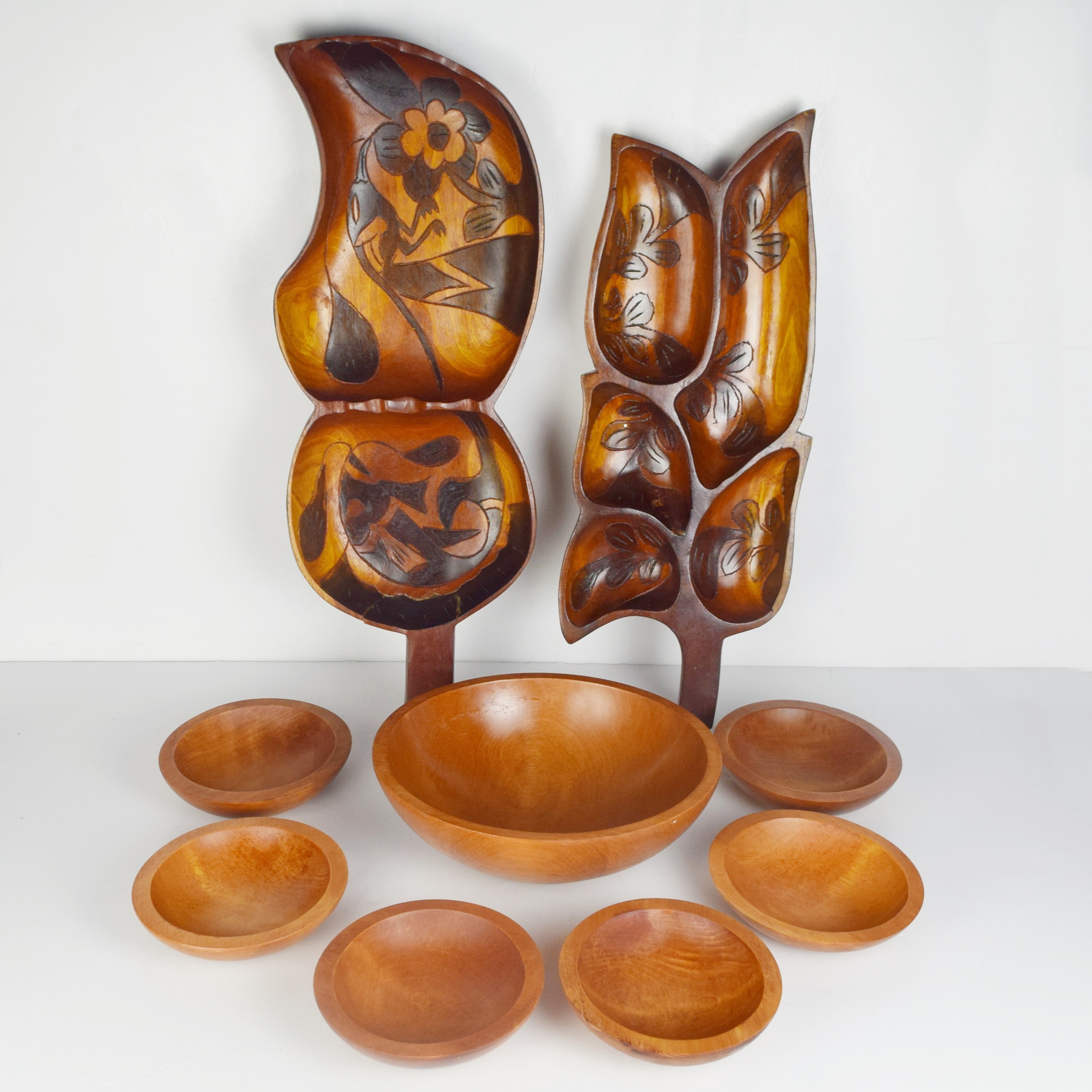 Barbados Wooden Salad Bowls and Leaf Shaped Bowl