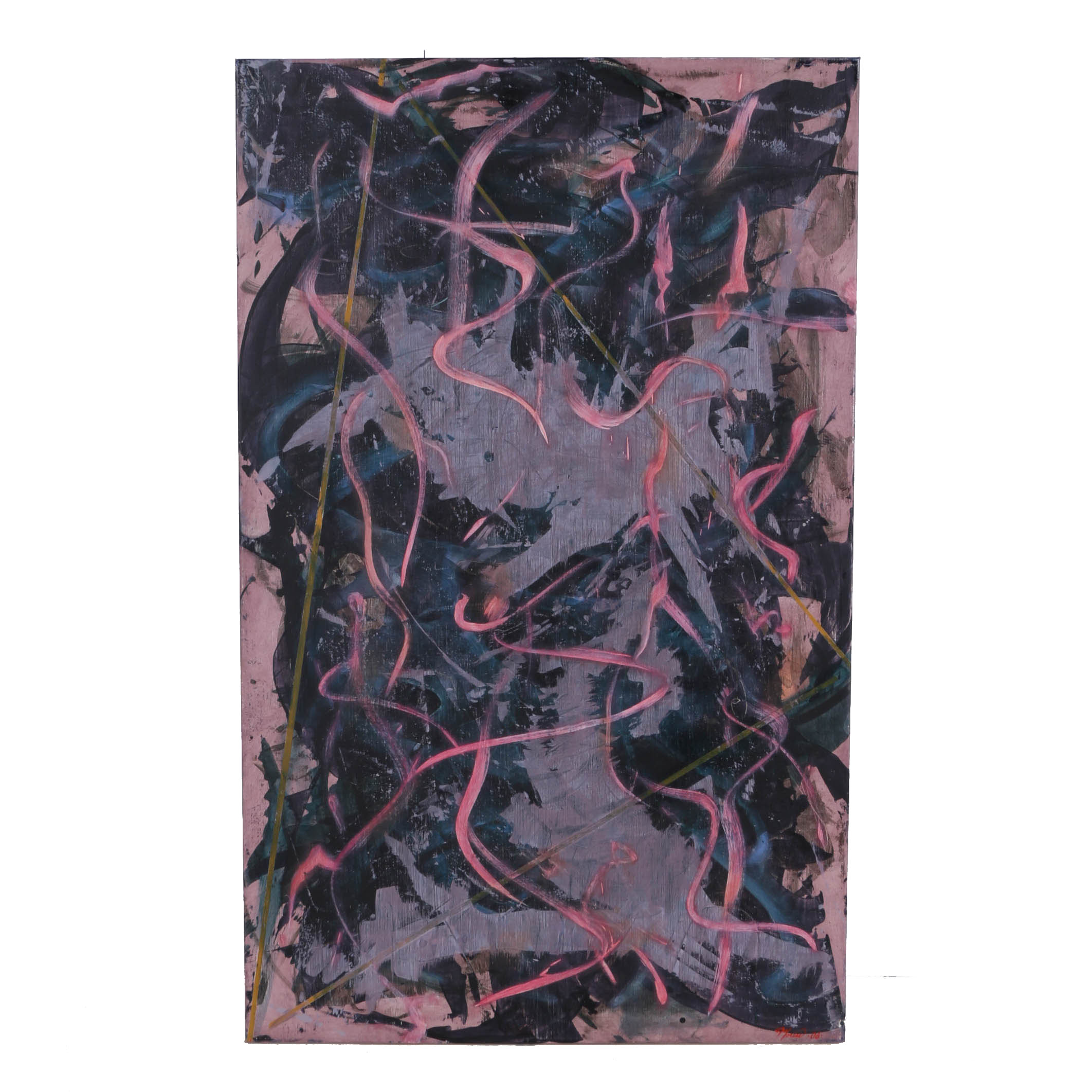 Ricardo Morin Oil Painting on Canvas "Triangulation Series No. 13"