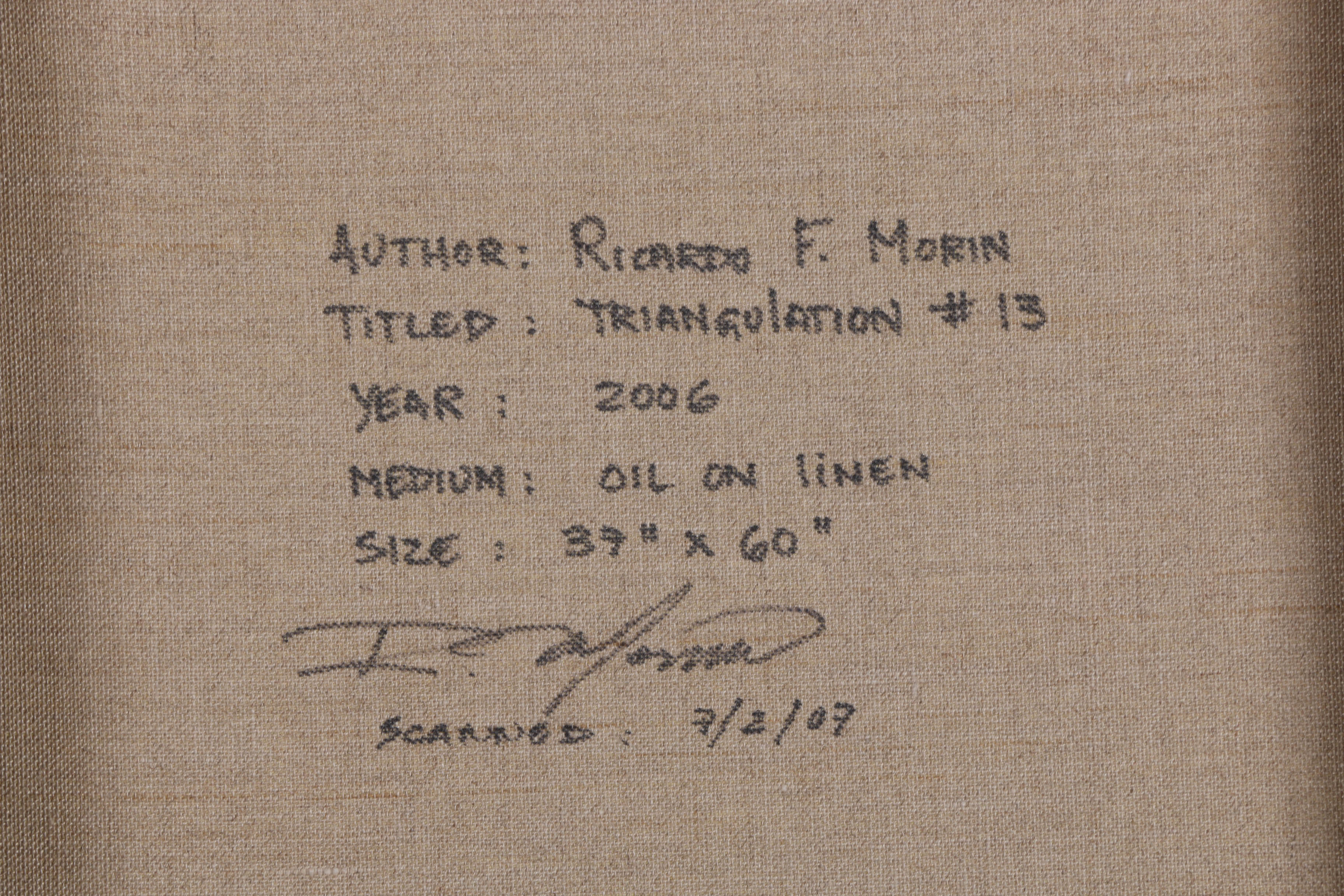 Ricardo Morin Oil Painting on Canvas "Triangulation Series No. 13"