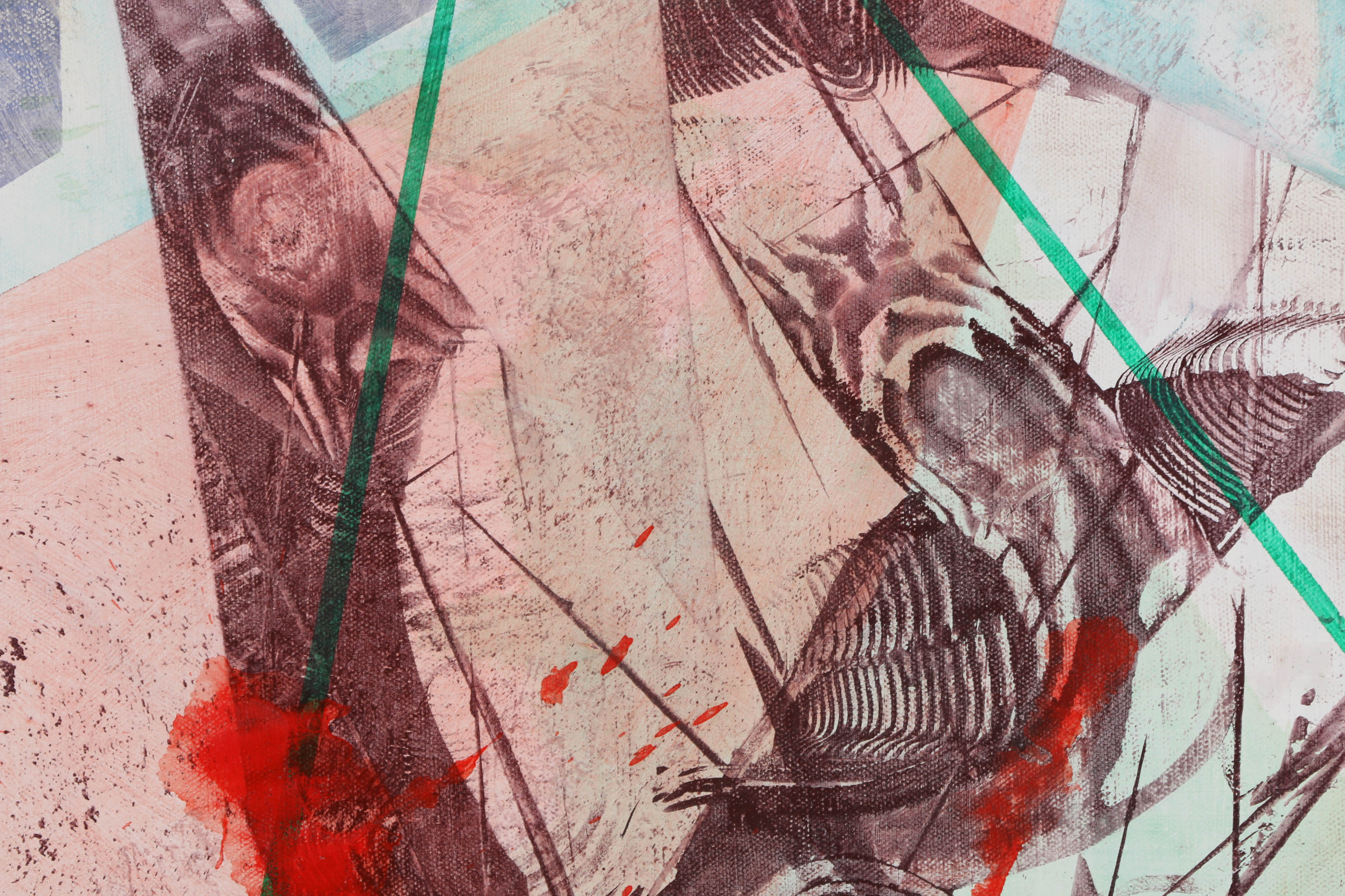 Ricardo Morin Oil Painting on Linen "Triangulation Series No 23"