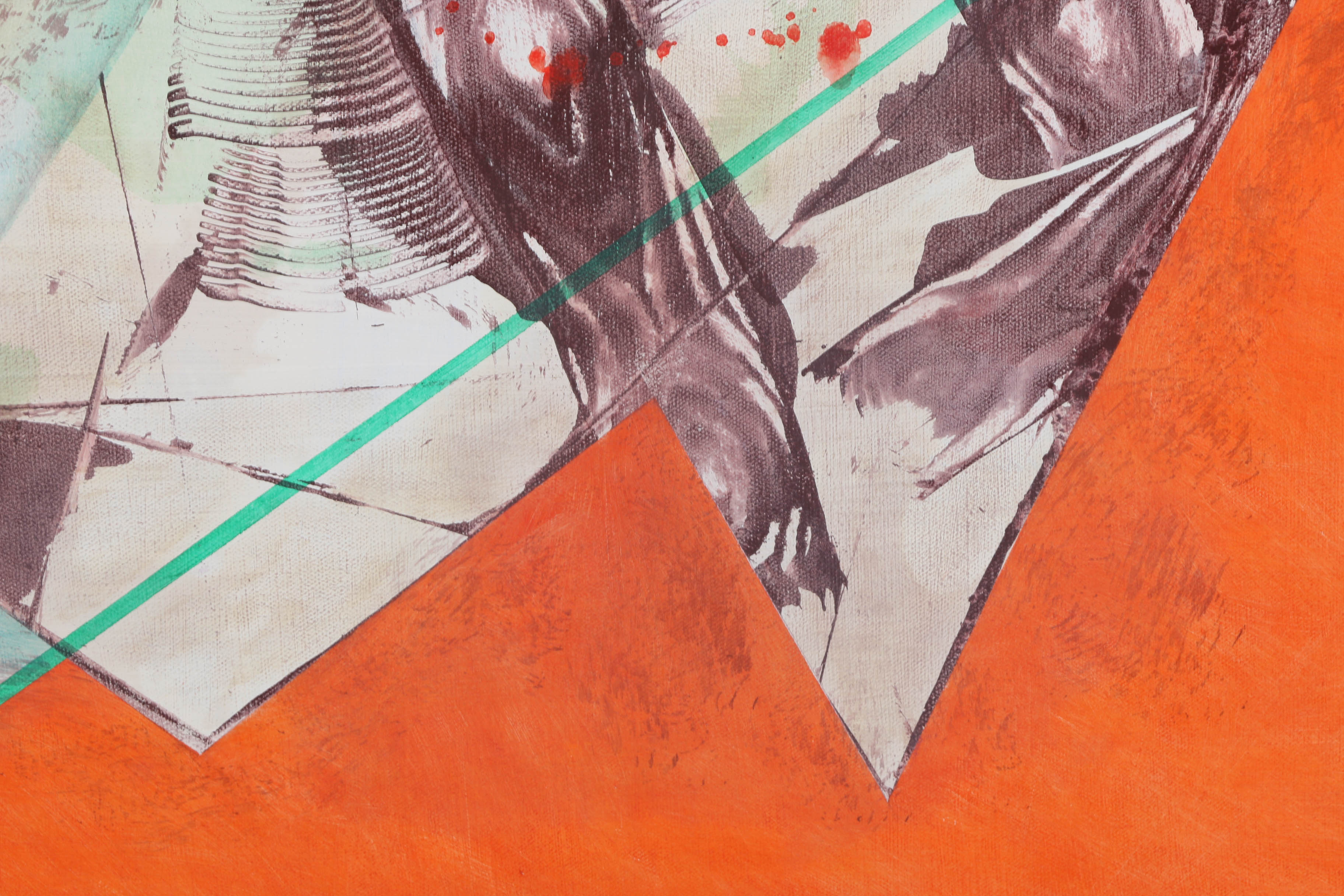 Ricardo Morin Oil Painting on Linen "Triangulation Series No 23"