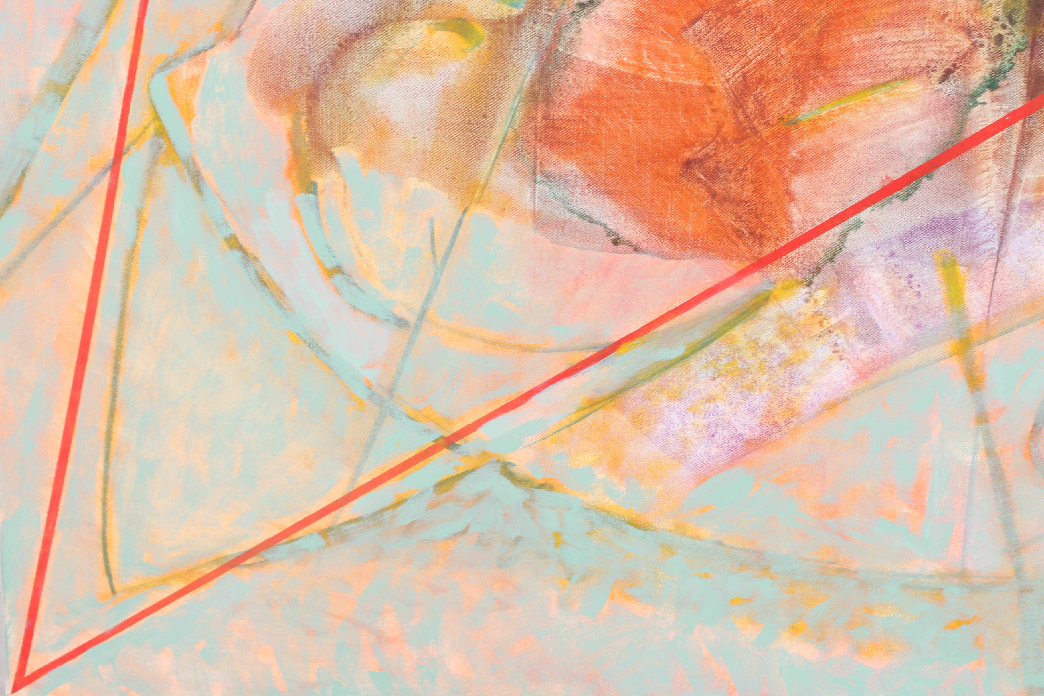 Ricardo Morin Oil Painting on Linen "Triangulation Series No. 28"