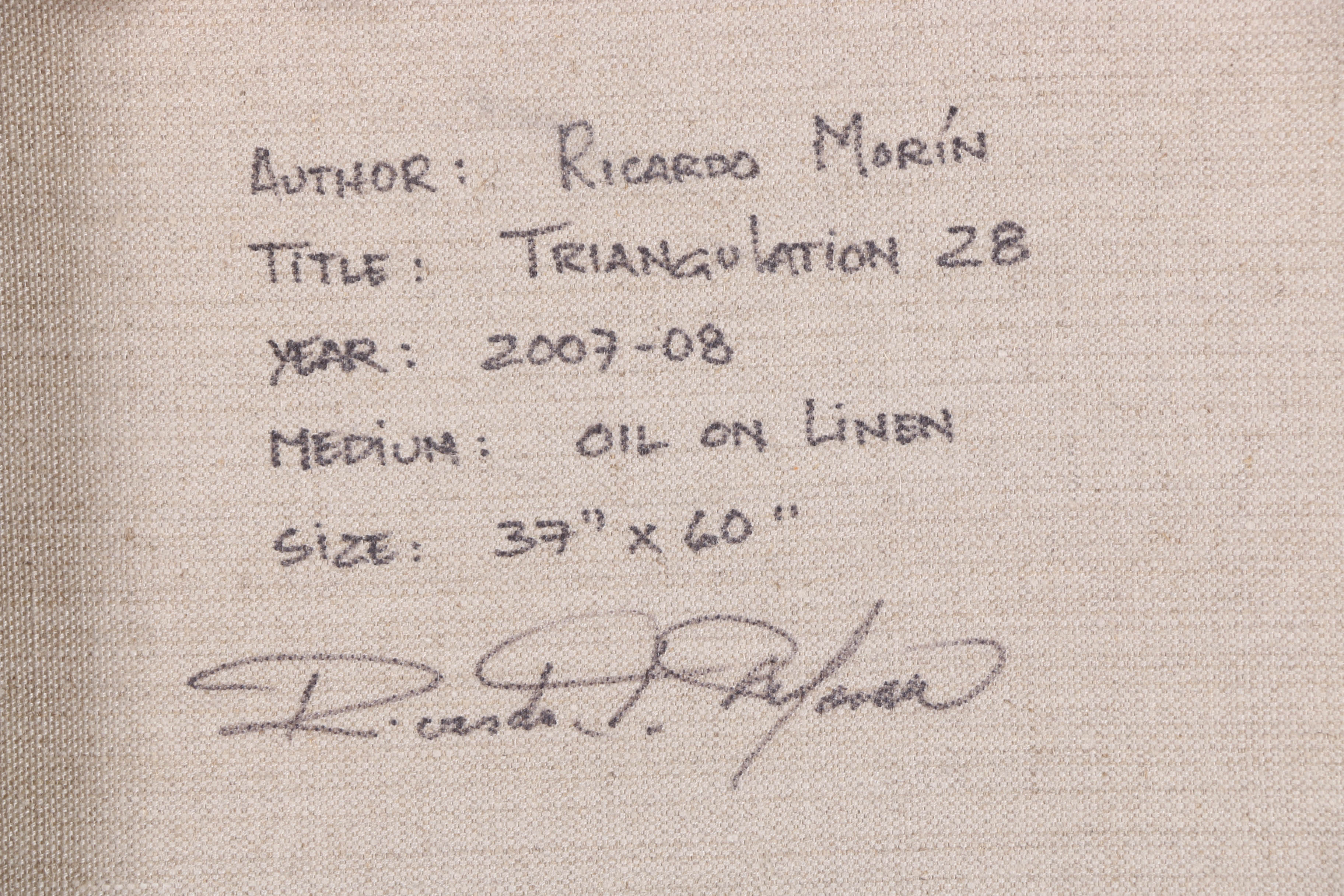 Ricardo Morin Oil Painting on Linen "Triangulation Series No. 28"