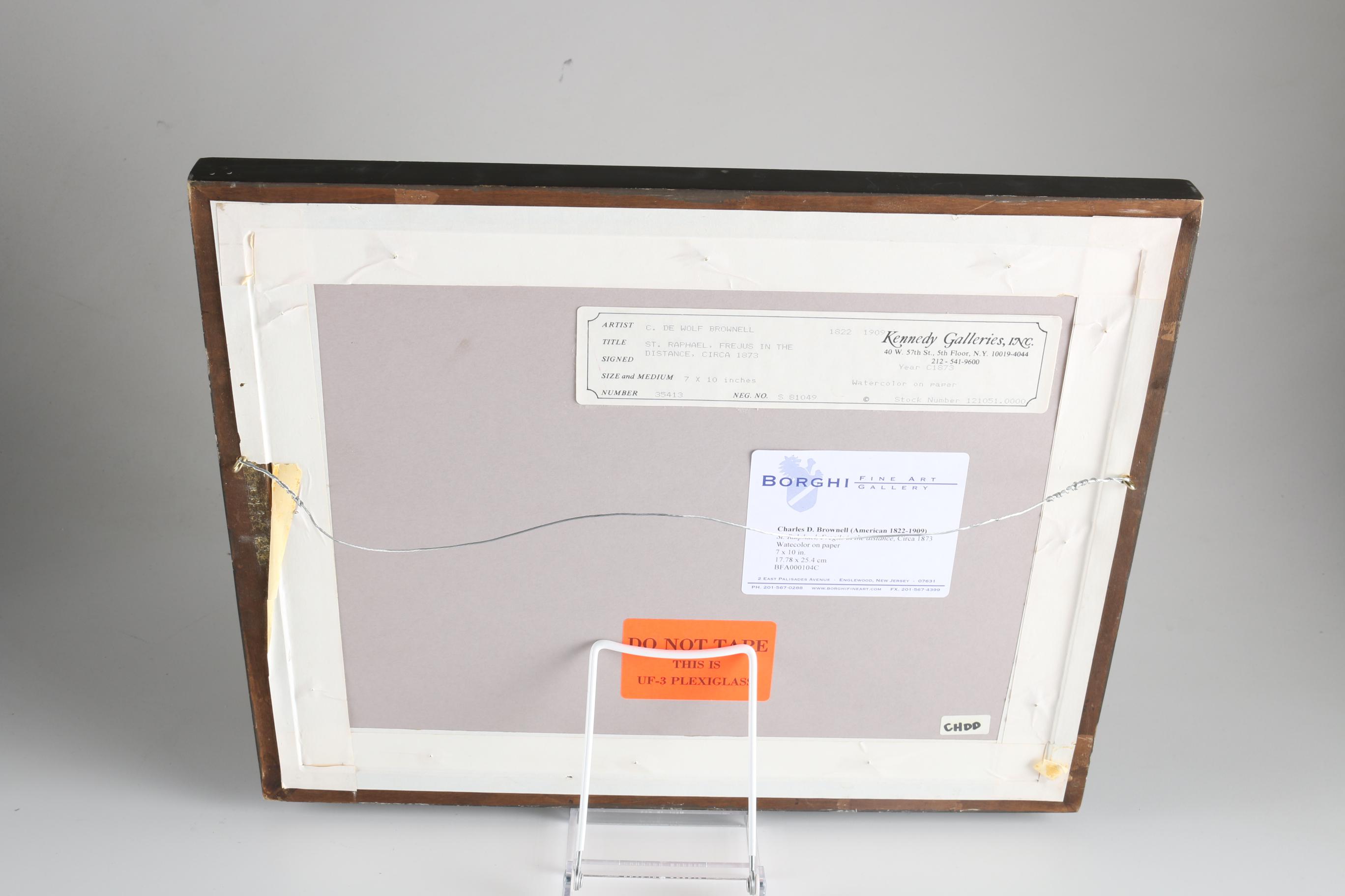 Charles DeWolf Brownell Watercolor Painting on Paper  "St. Raphael, Fregils in the Distance"