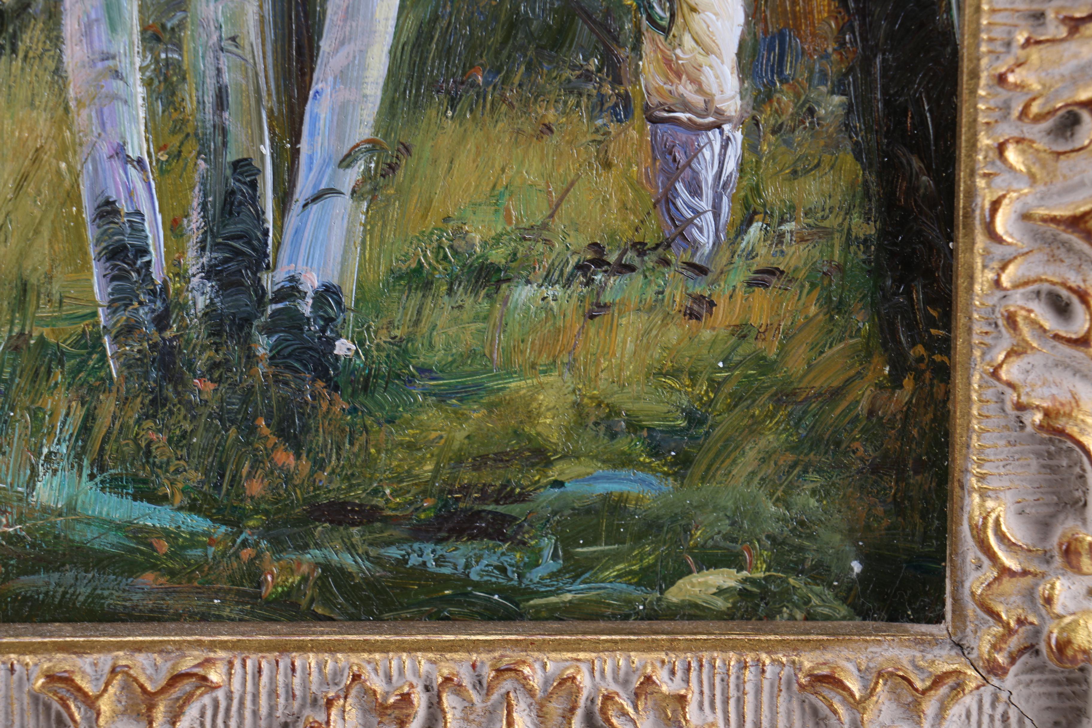 Oil on Canvas Painting of Hunting Scene