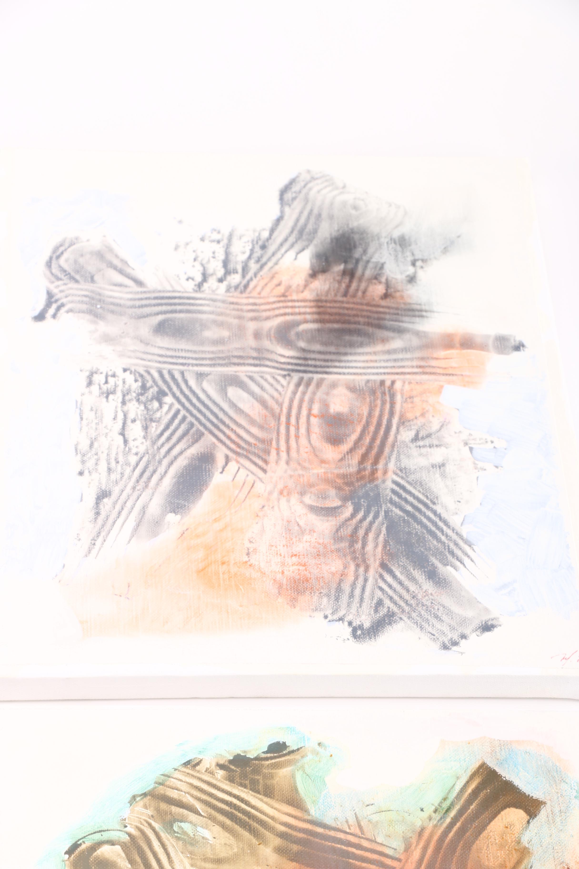 Ricardo Morin Oil Painting on Linen Quadtych "Teratological Topographies Series One"