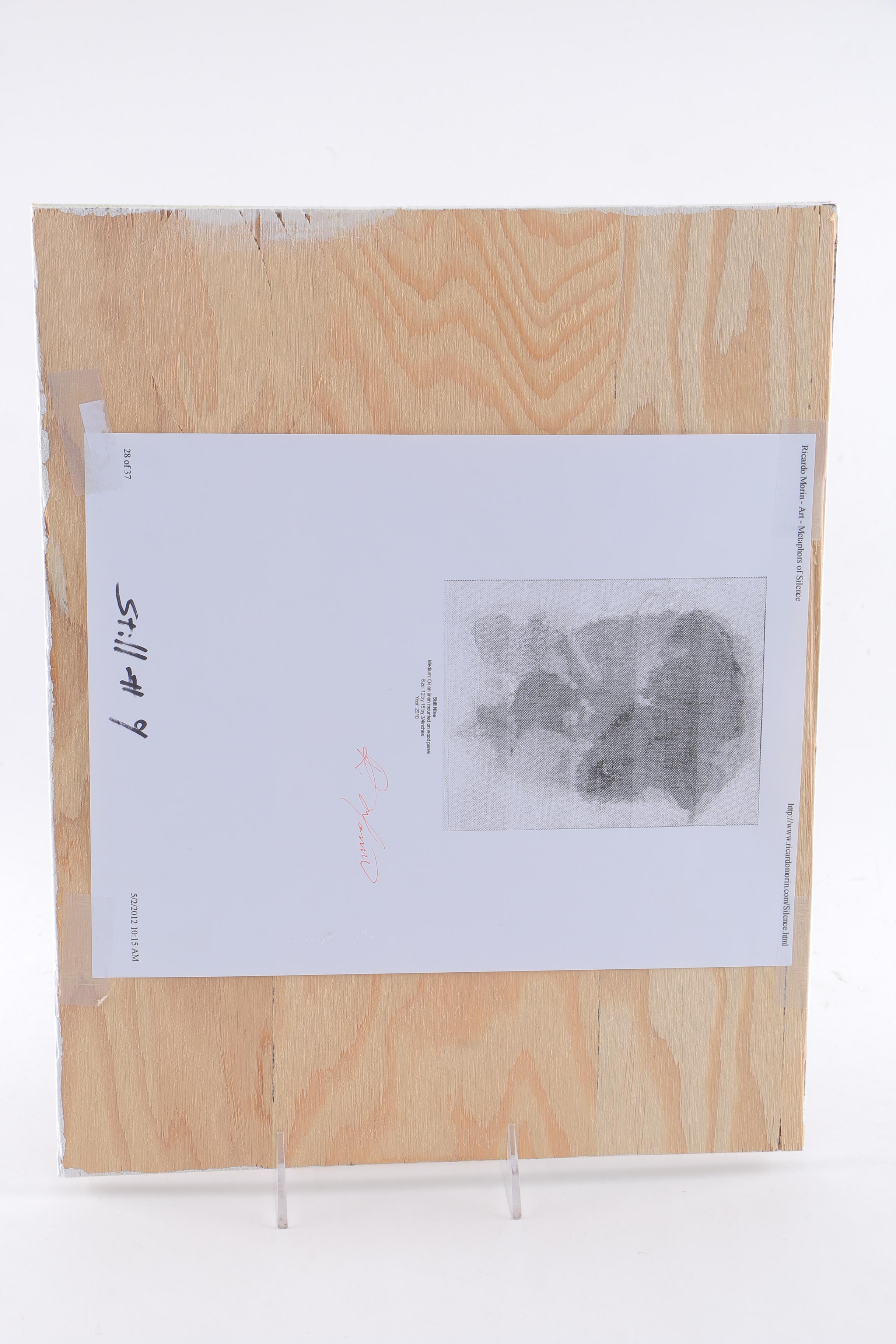 Ricardo Morin Oil Painting on Linen Affixed to Board "Still Nine"