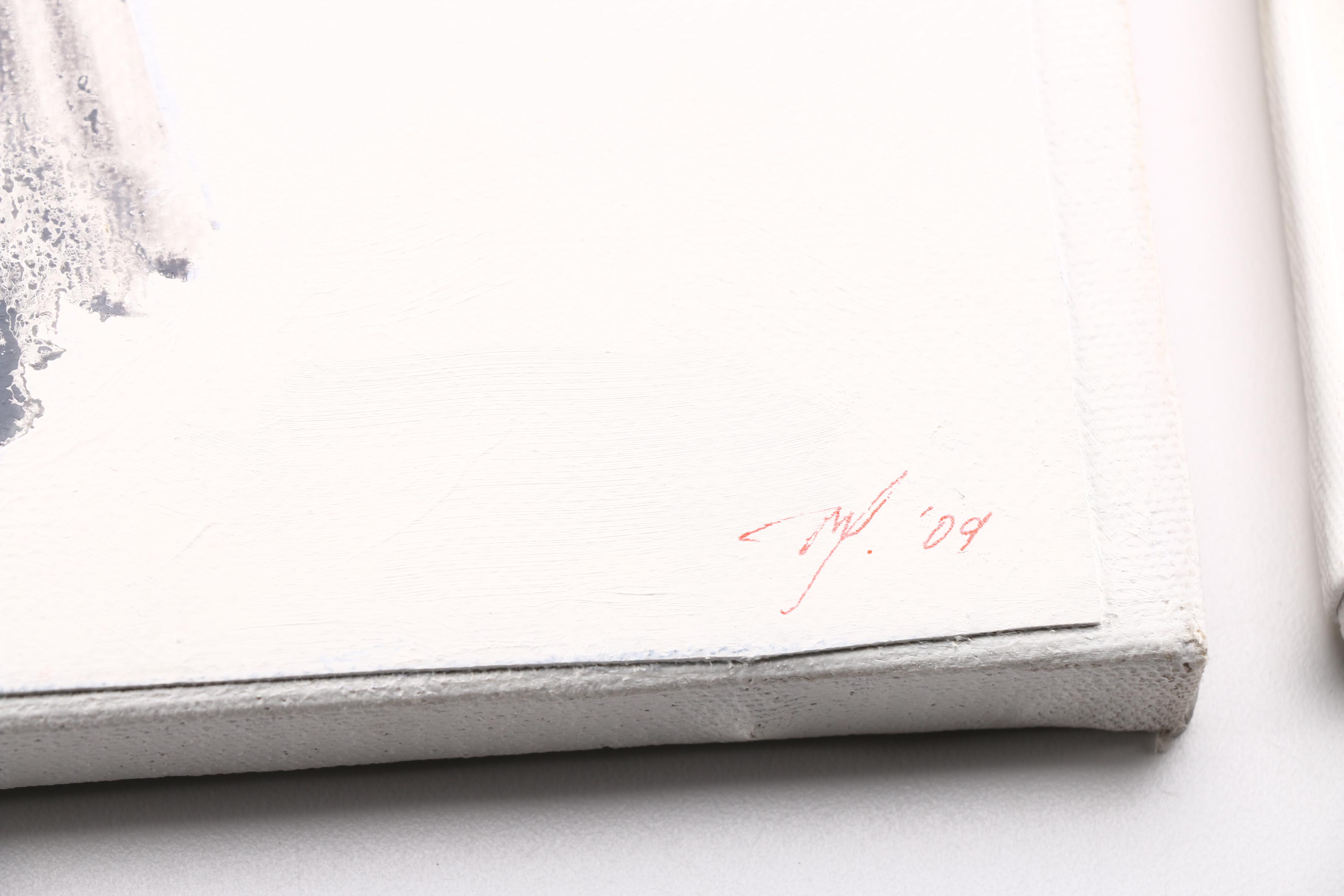 Ricardo Morin Oil Painting on Linen Quadtych "Teratological Topographies Series One"