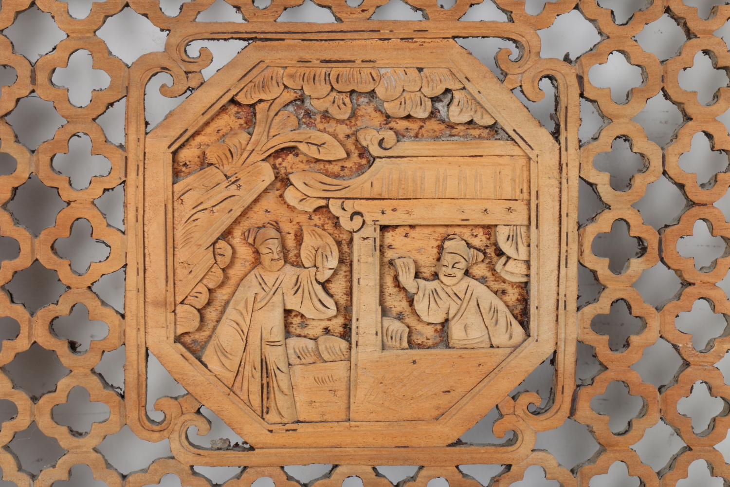 Pair of Carved Wood Chinese Shutters