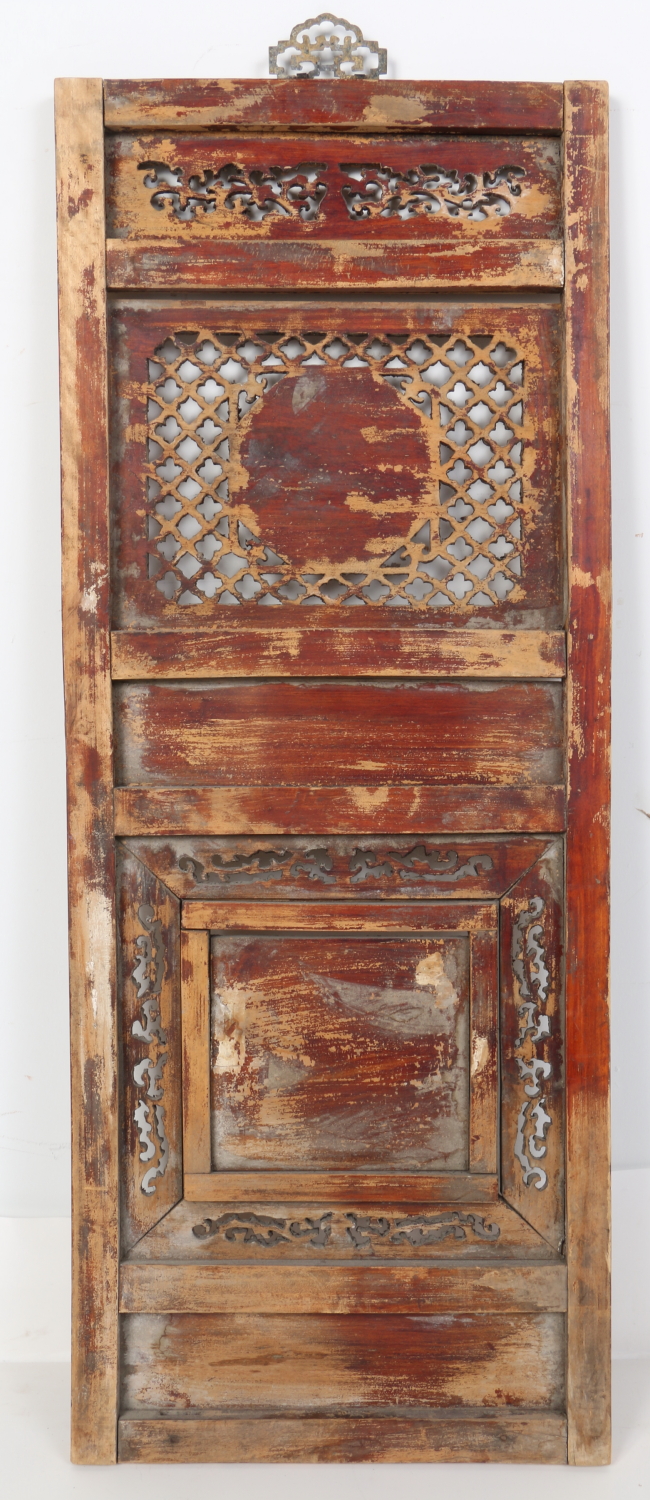 Pair of Carved Wood Chinese Shutters