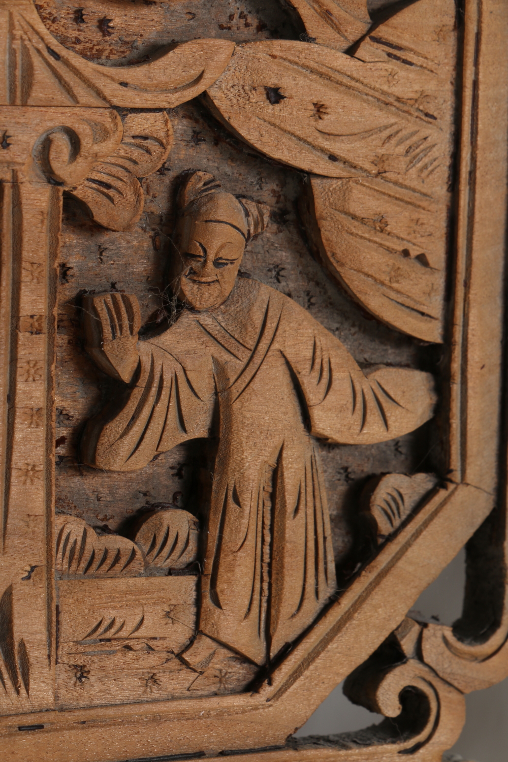 Pair of Carved Wood Chinese Shutters