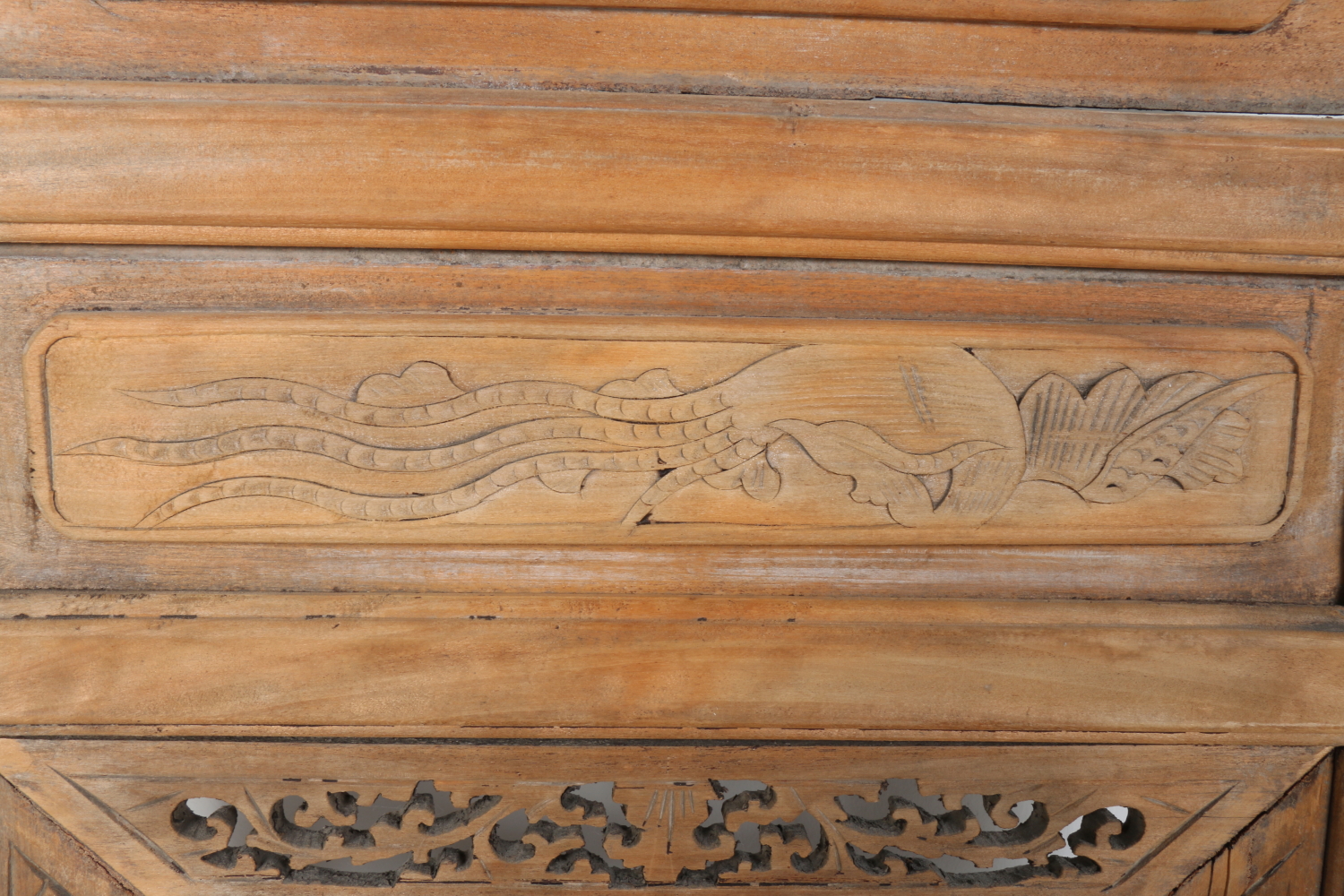 Pair of Carved Wood Chinese Shutters