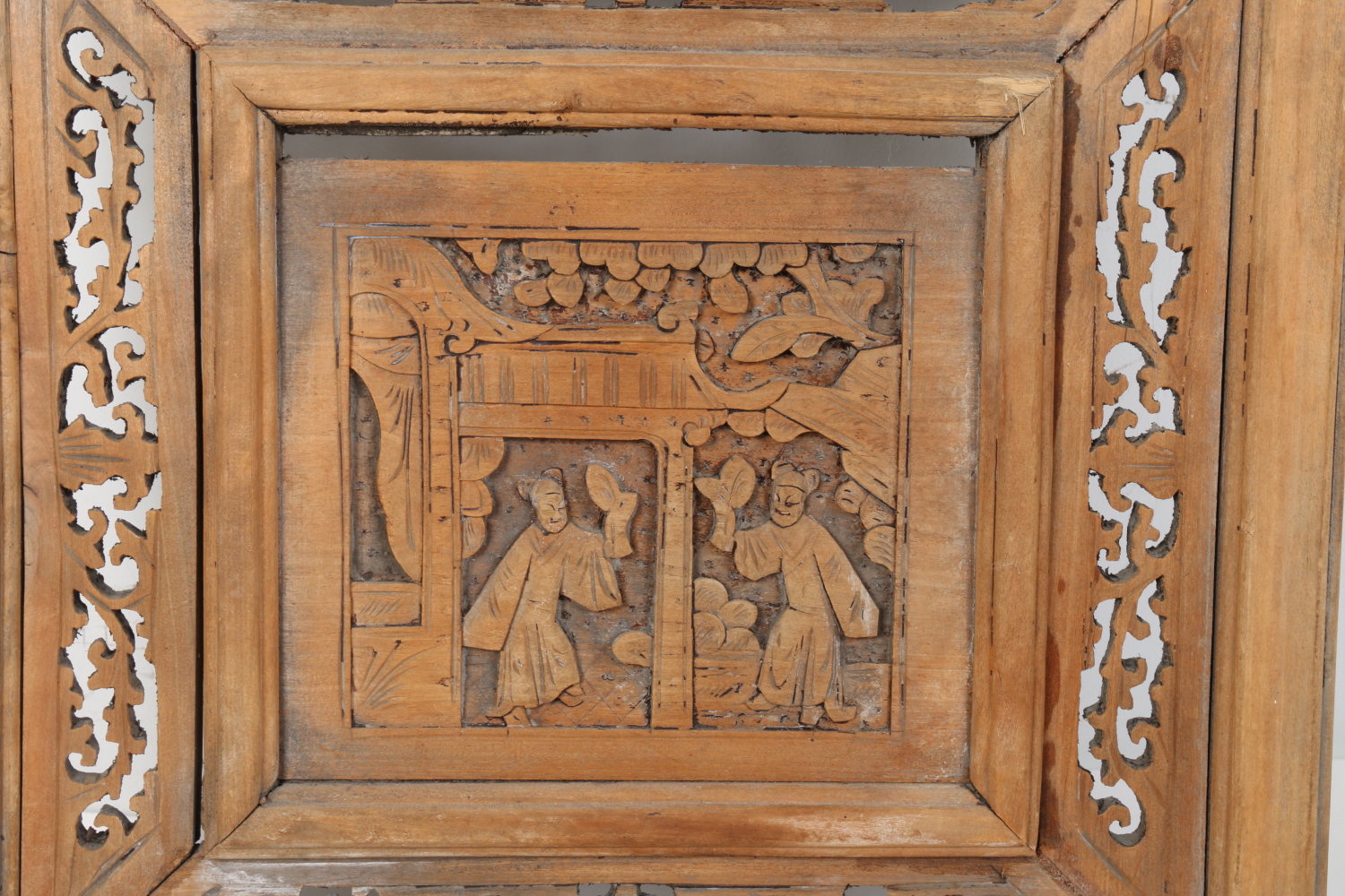 Pair of Carved Wood Chinese Shutters