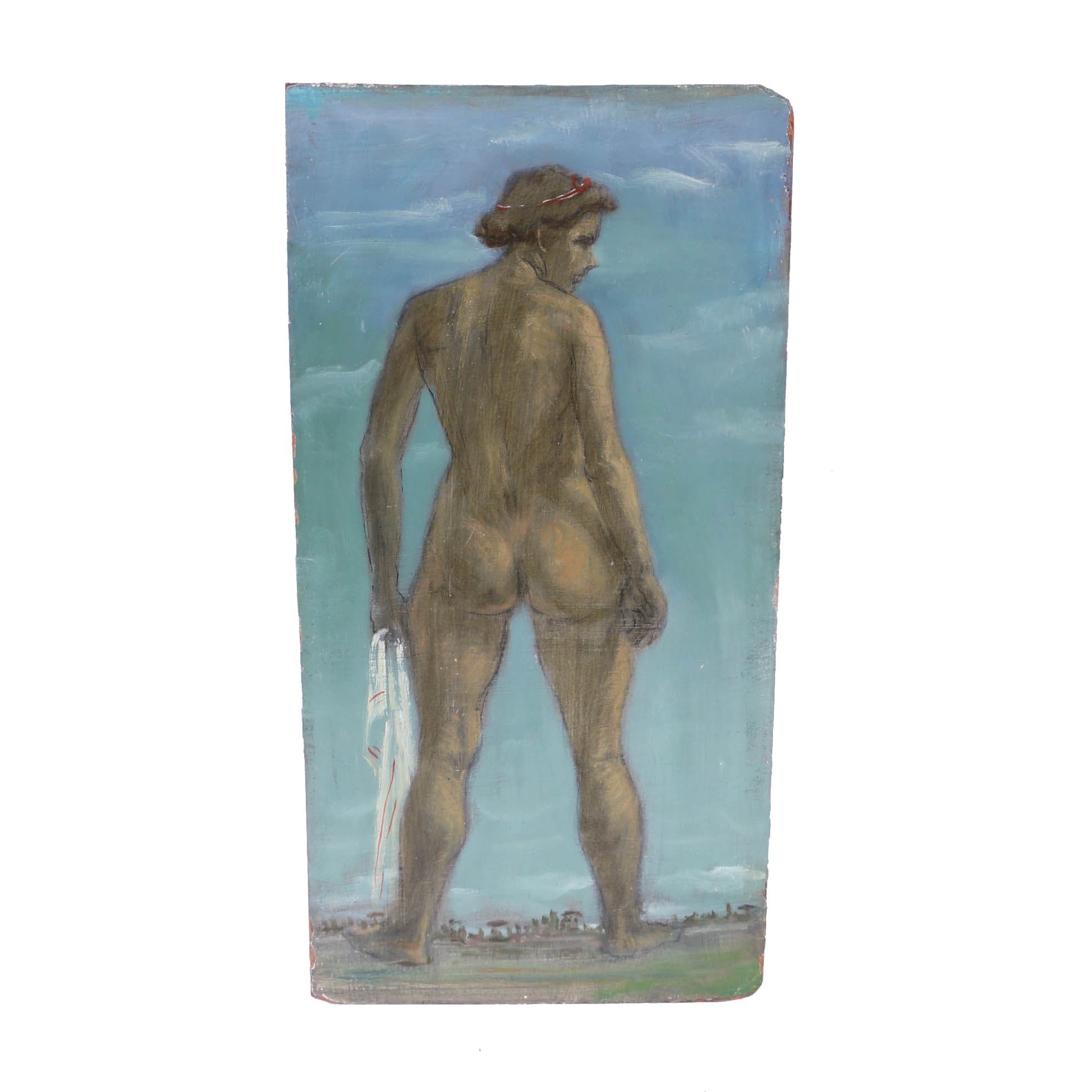 Albert Pels Oil Painting on Board of Nude Bather