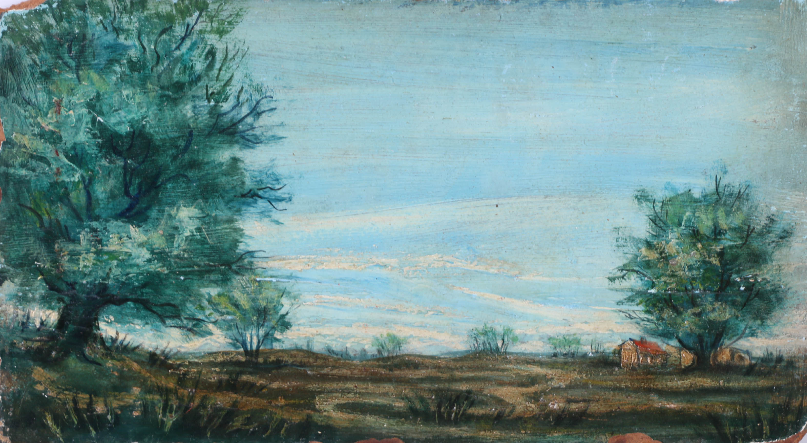 Albert Pels Oil Painting on Board Rural Landscape