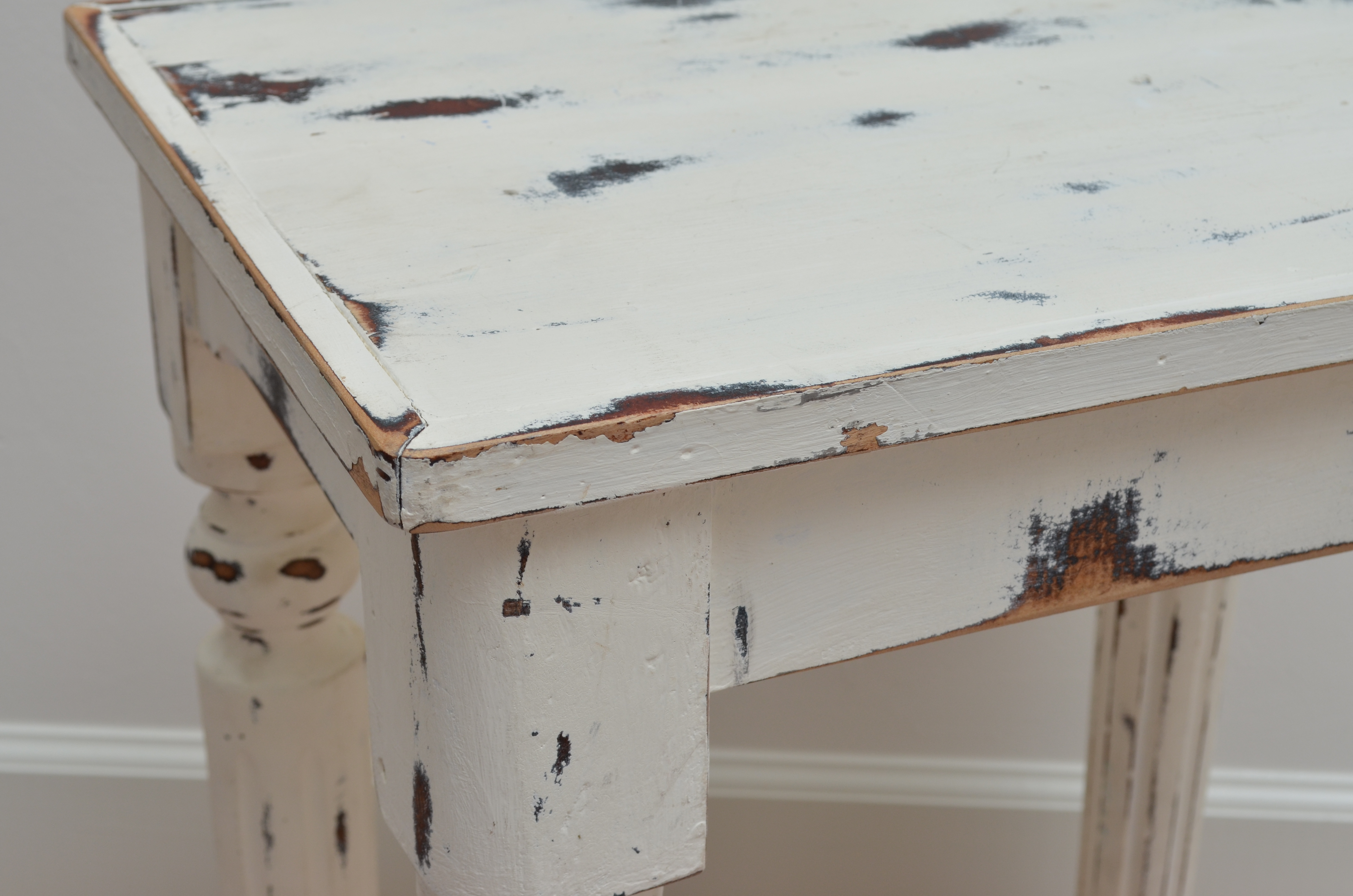 Distressed White Side Table
