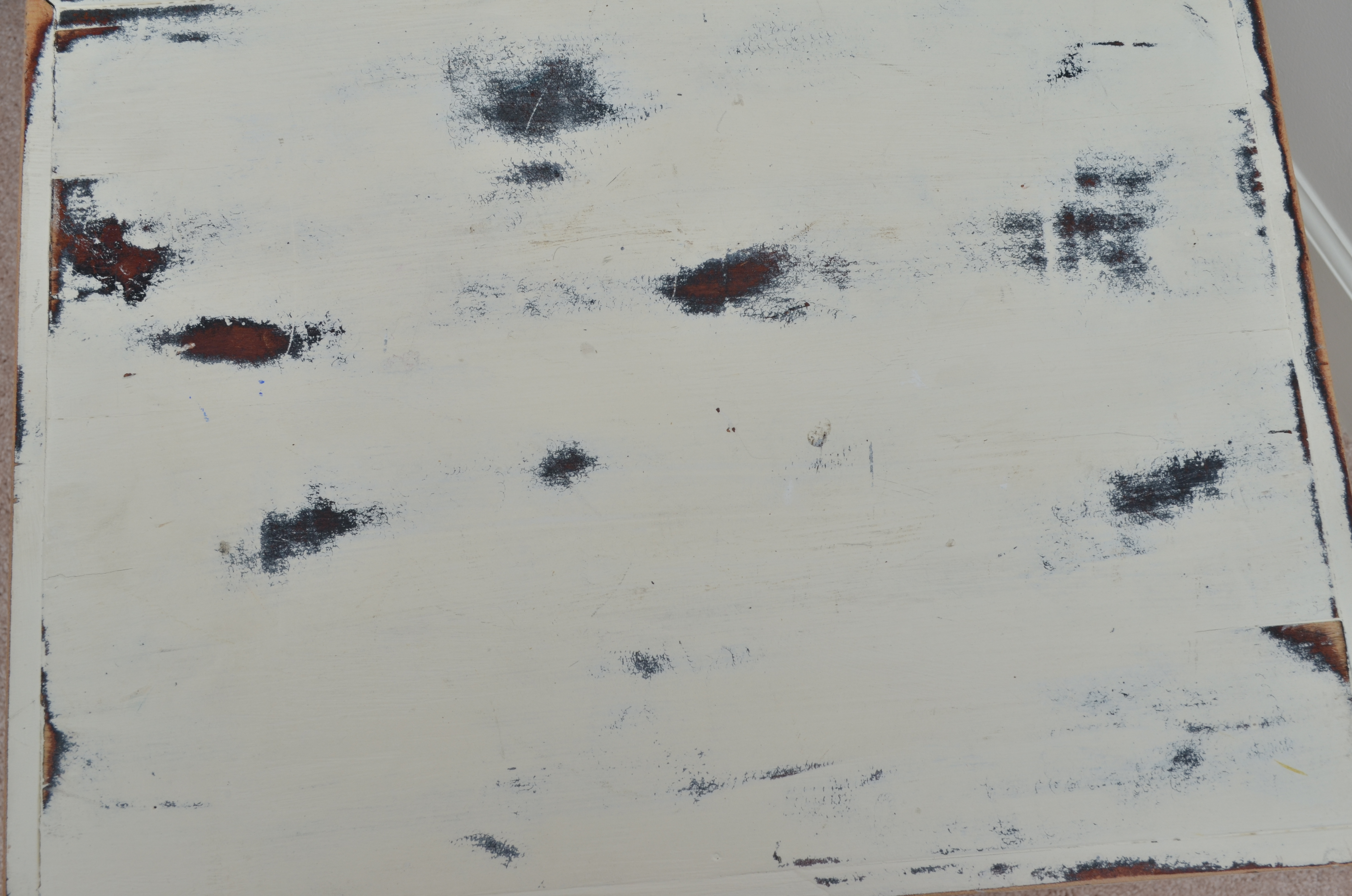 Distressed White Side Table