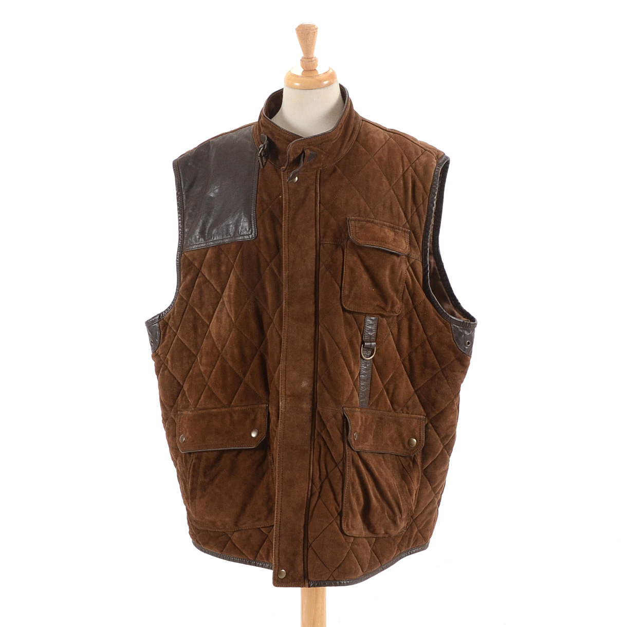 Men's Daniel Cremieux Quilted Brown Goat Suede Leather Vest