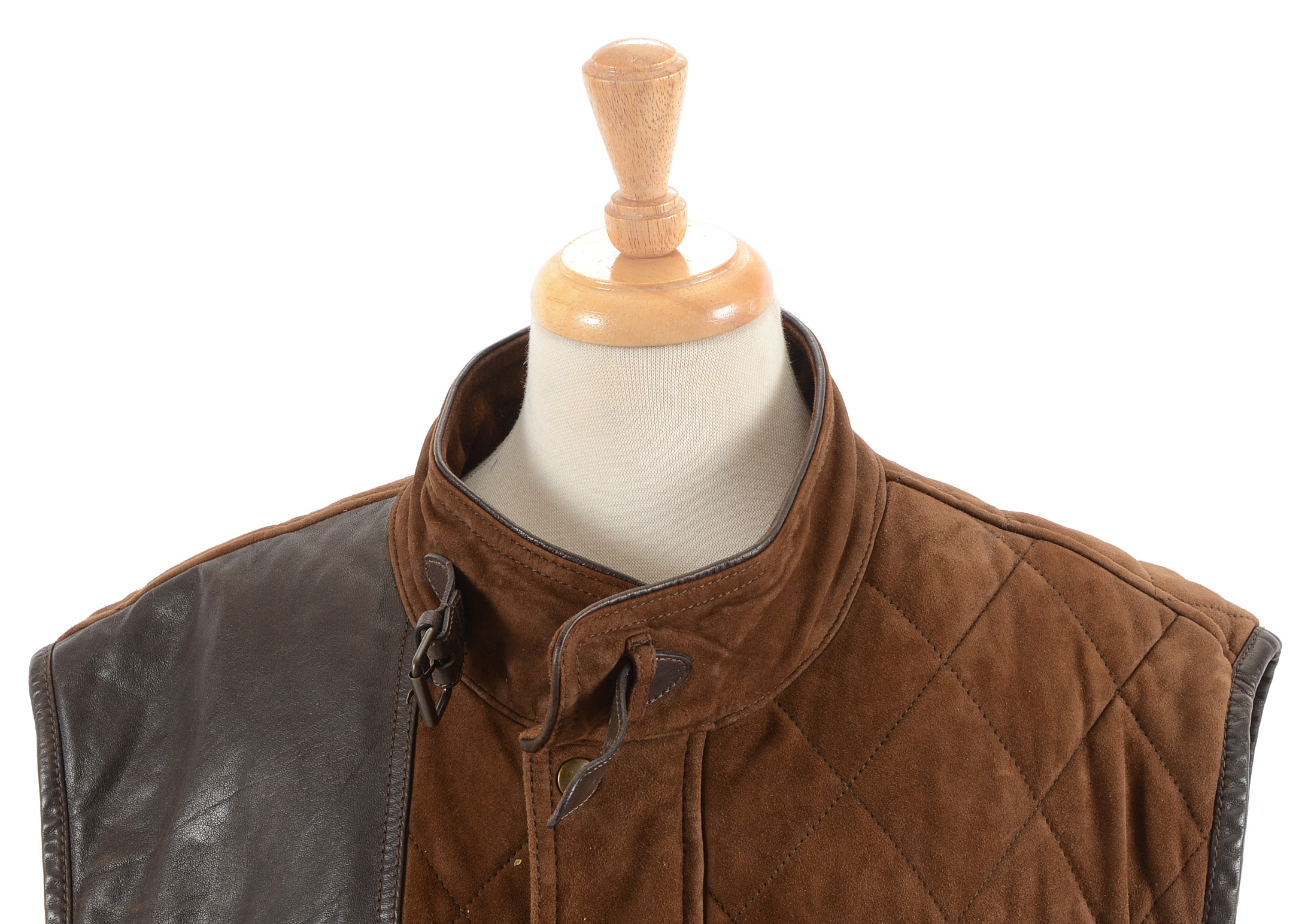 Men's Daniel Cremieux Quilted Brown Goat Suede Leather Vest