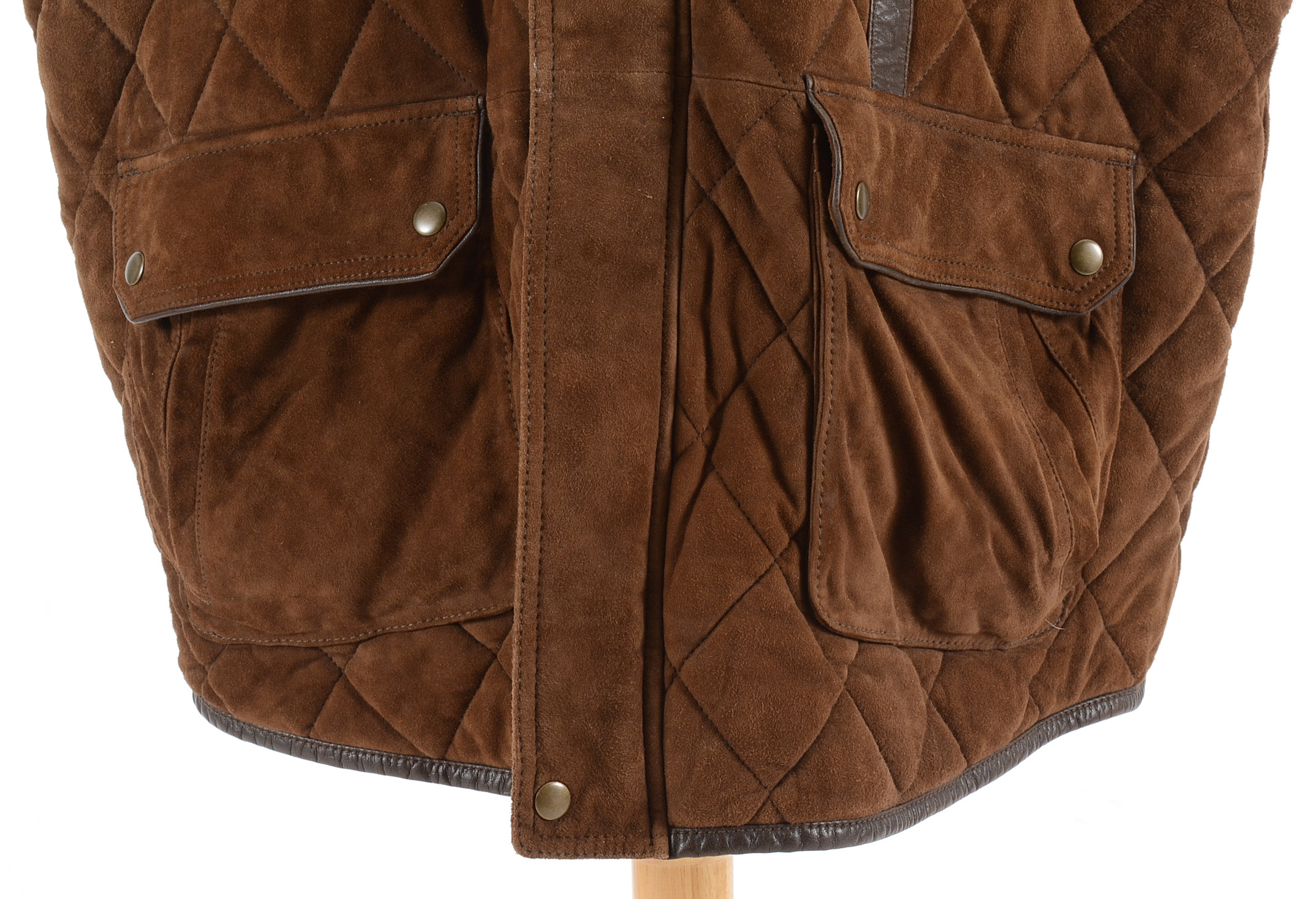 Men's Daniel Cremieux Quilted Brown Goat Suede Leather Vest
