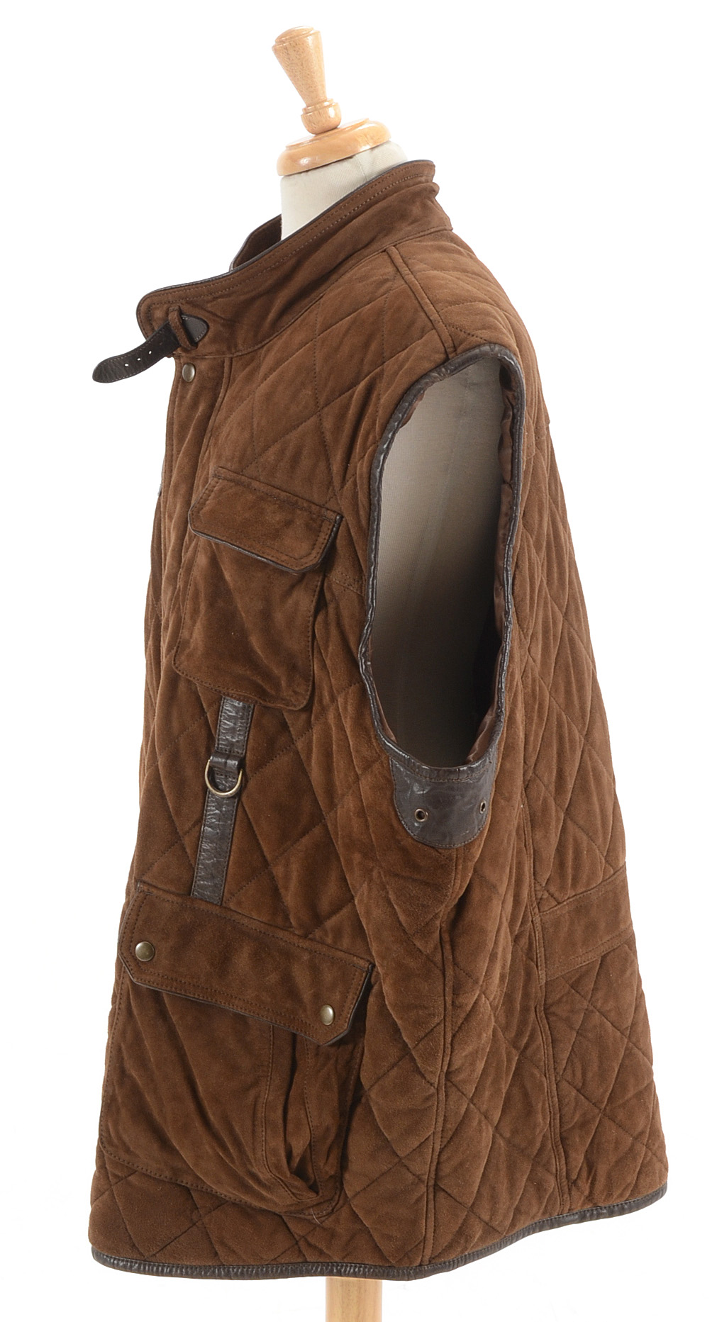 Men's Daniel Cremieux Quilted Brown Goat Suede Leather Vest