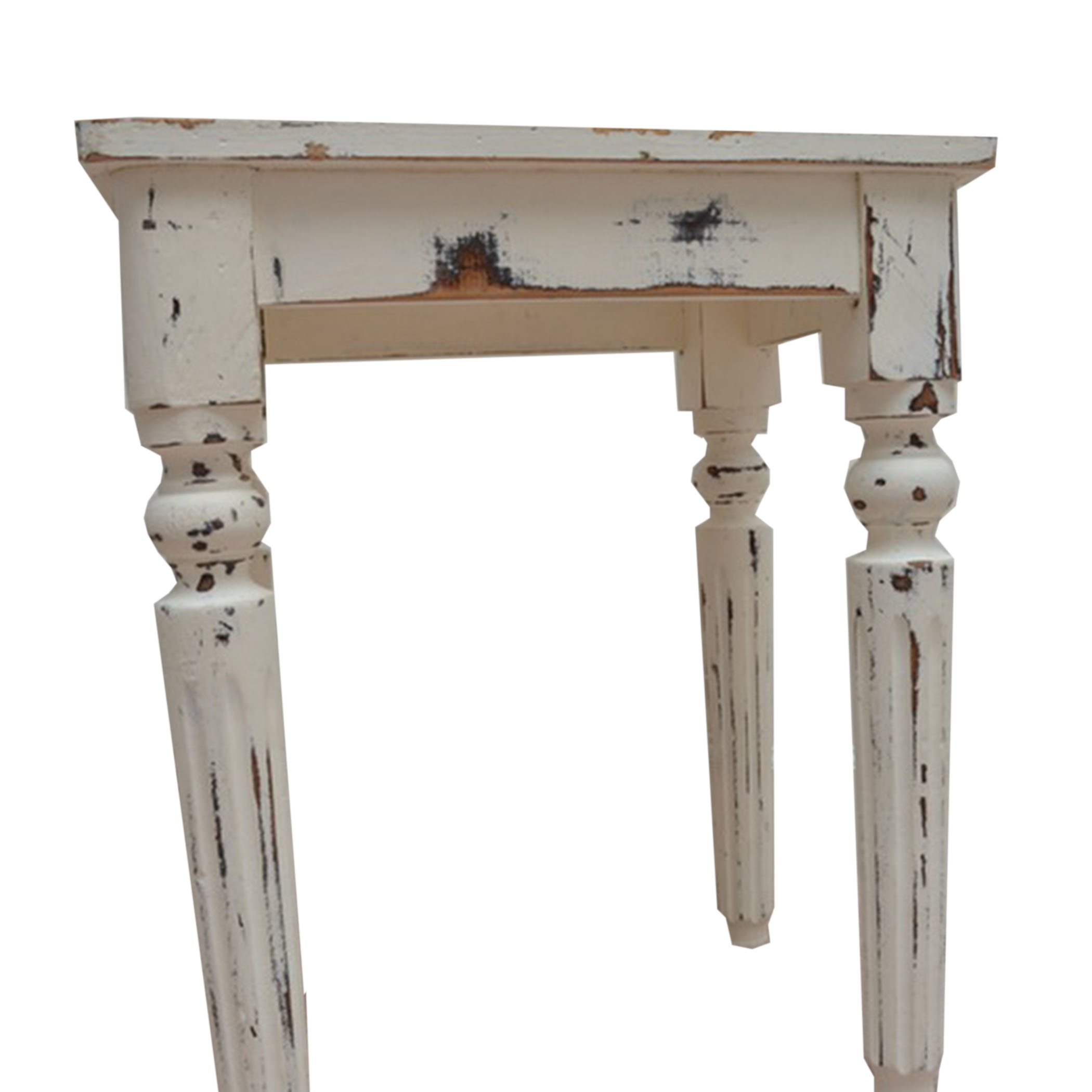 Distressed White Side Table