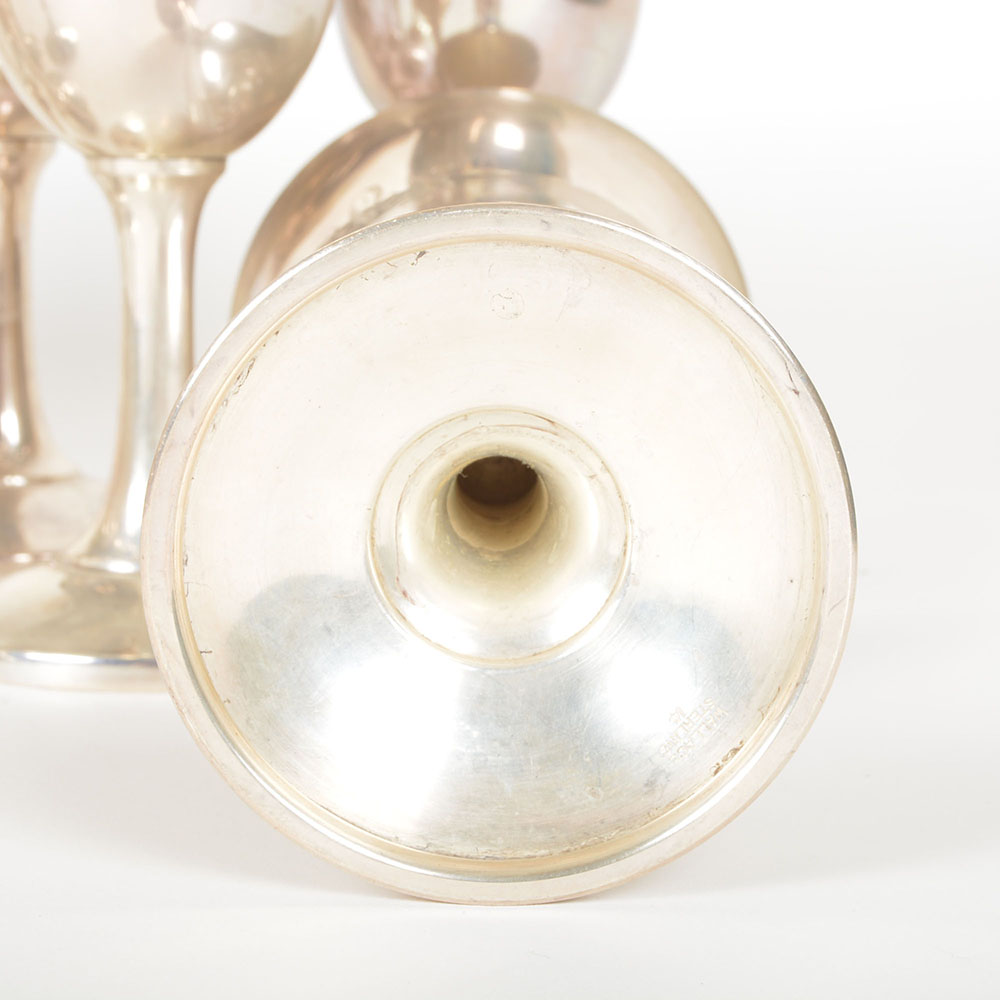 Collection of Engraved Wallace Sterling Silver Goblets