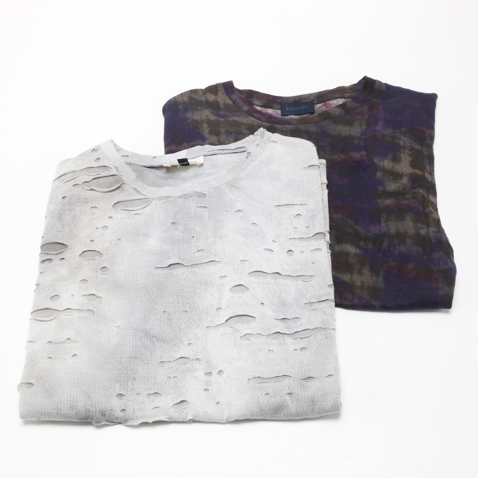 Pair of Distressed T-Shirts Including Lanvin