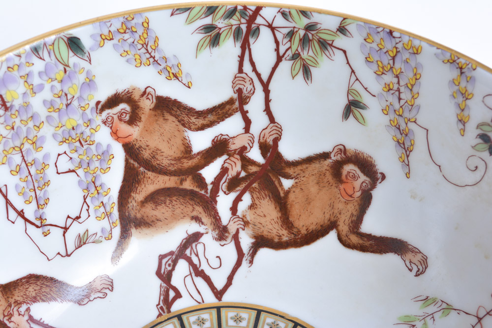 Chinese Porcelain Bowl Decorated with Monkeys