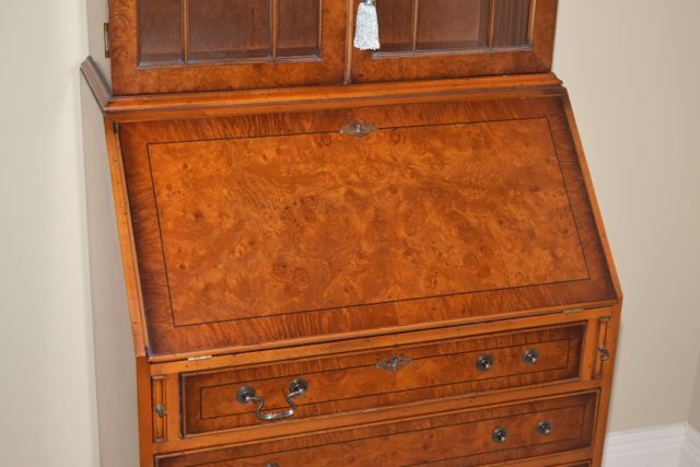 Burl Walnut Veneer Southampton Secretary