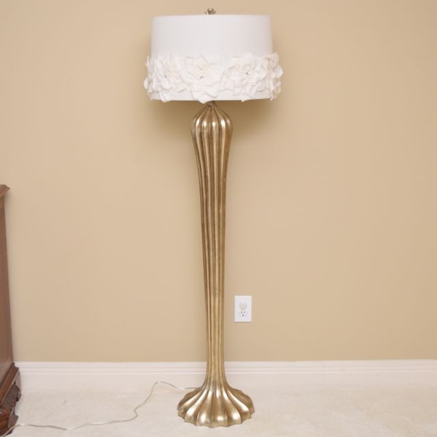 Gold-Tone Art Deco Style Floor Lamp