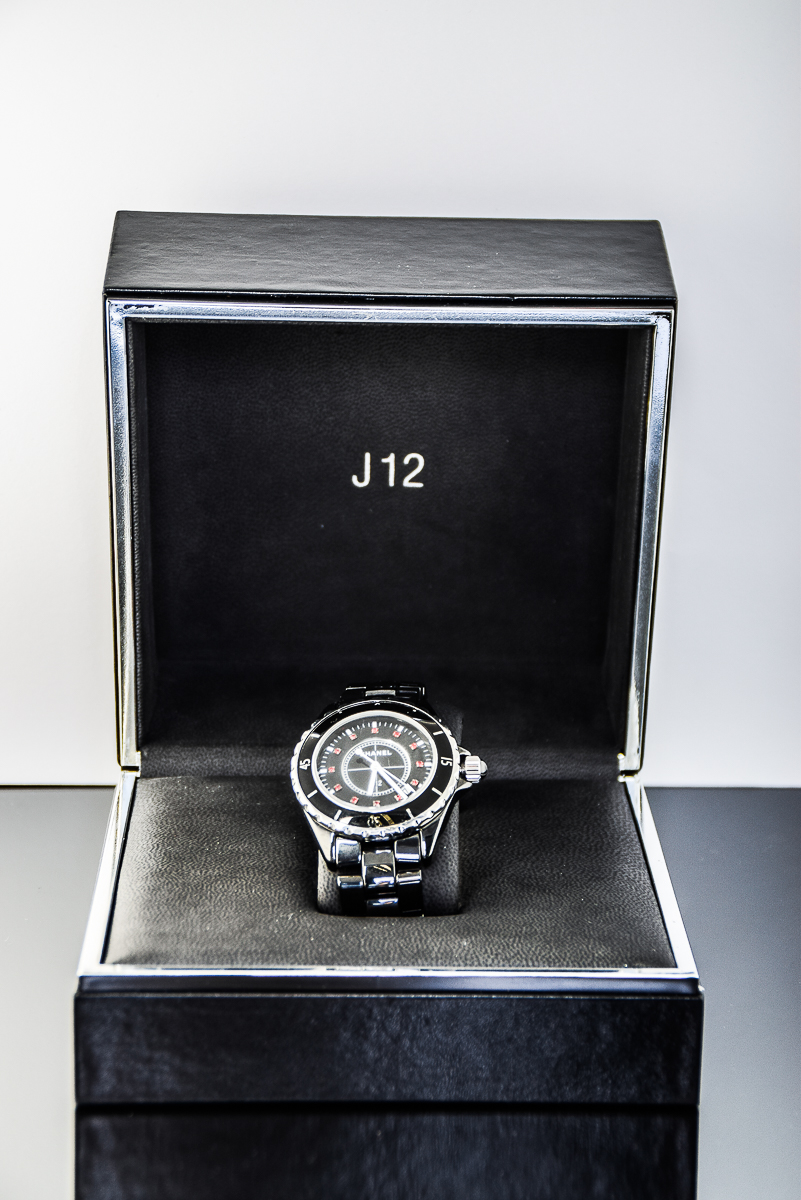 Chanel J12 Black Ceramic and Ruby Watch