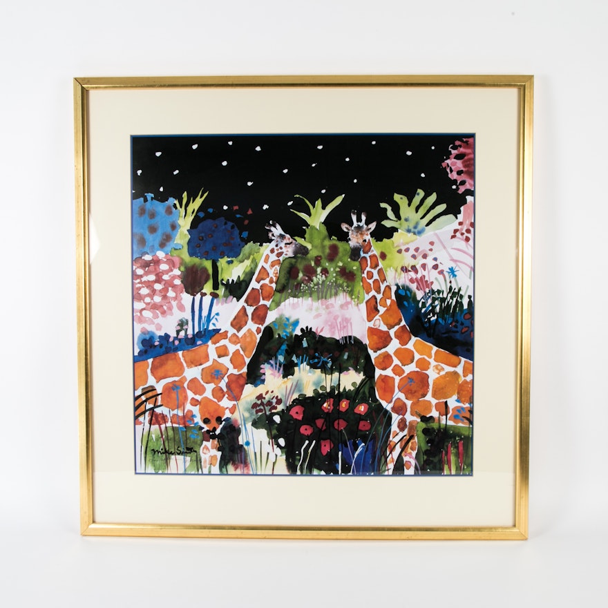 Mike Smith "Giraffes in Karlsruhe" Offset Lithograph
