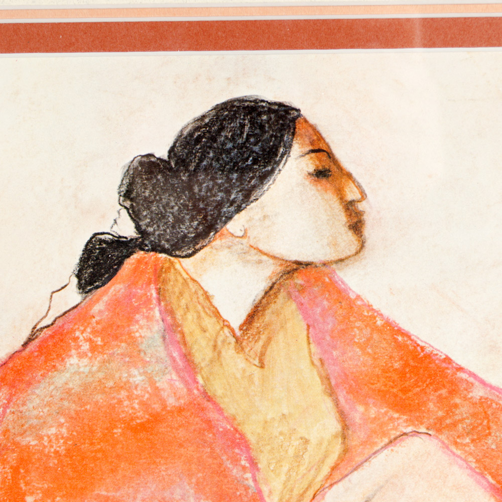 Hand-Signed R.C. Gorman Print, "Summer Lady"