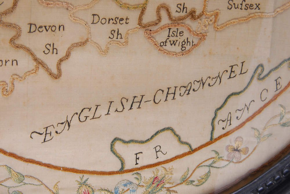 Vintage Embroidery Map of England and Wales
