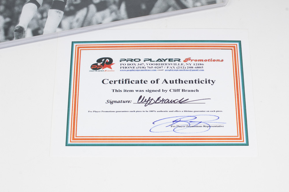 Cliff Branch Signed Raiders Photo