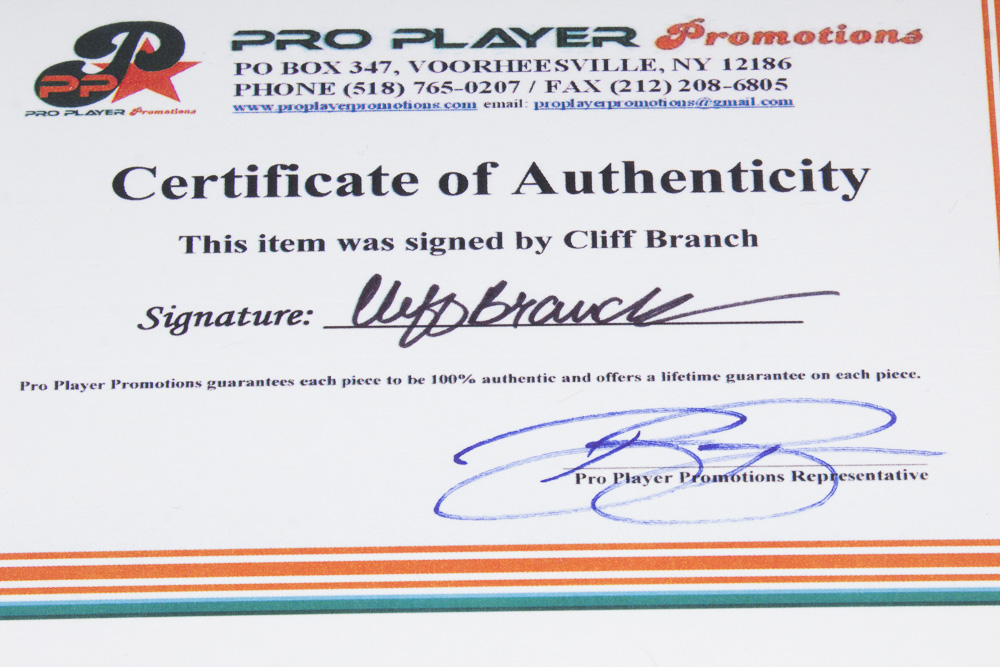 Cliff Branch Signed Raiders Photo