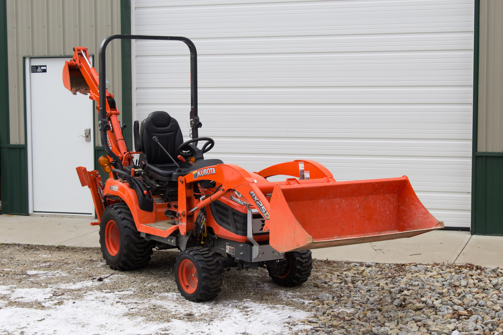 Kubota BX25DLB Tractor with Loader and Backhoe Attachments
